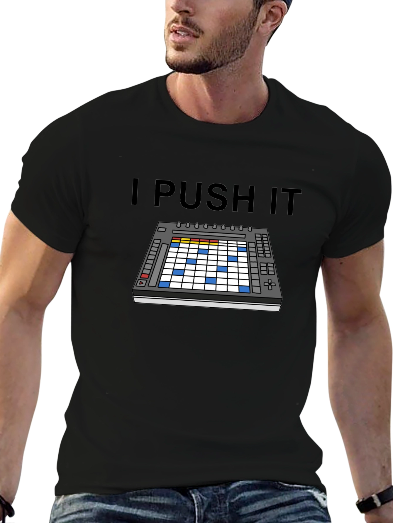 Black I Push It Ableton T-Shirt view 6