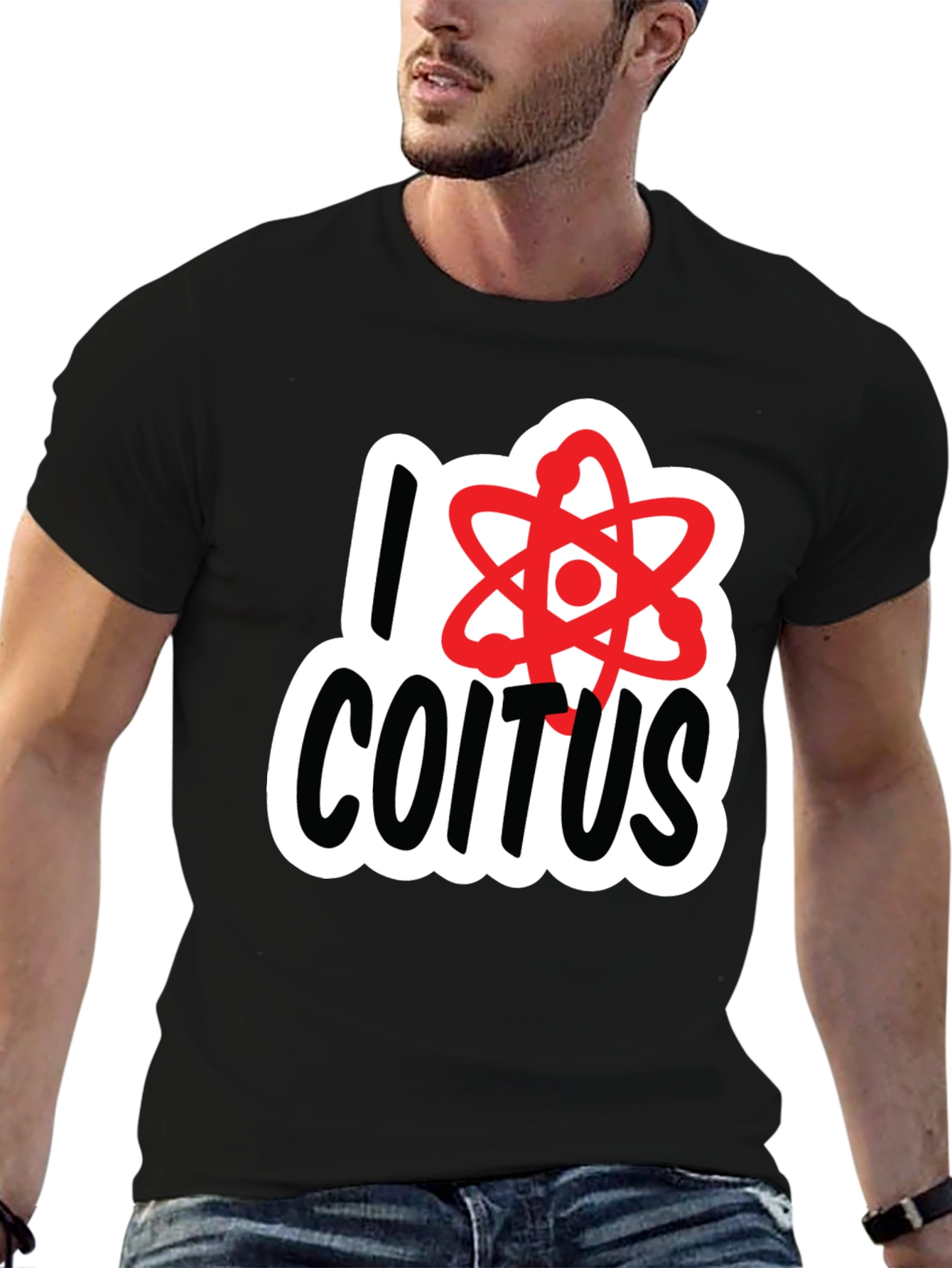 Black I Love Coitus Science T-Shirt - Black view 6