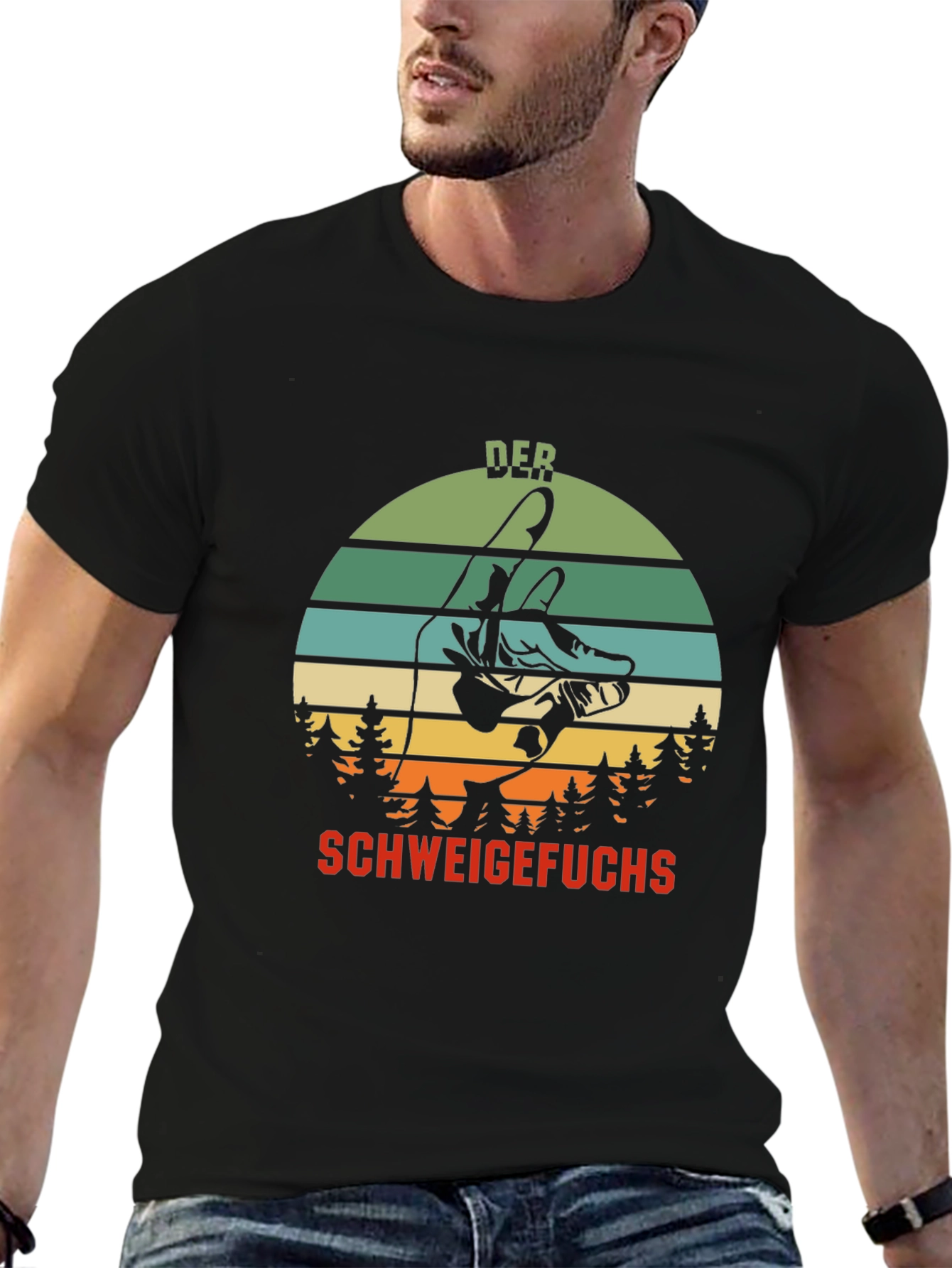 Black Der Schweigefuchs Graphic T-Shirt view 6