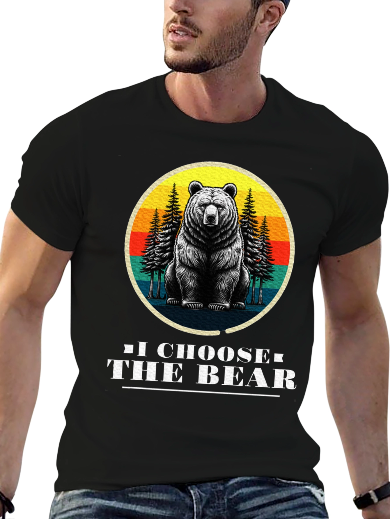 Black I Choose the Bear Graphic Tee view 6