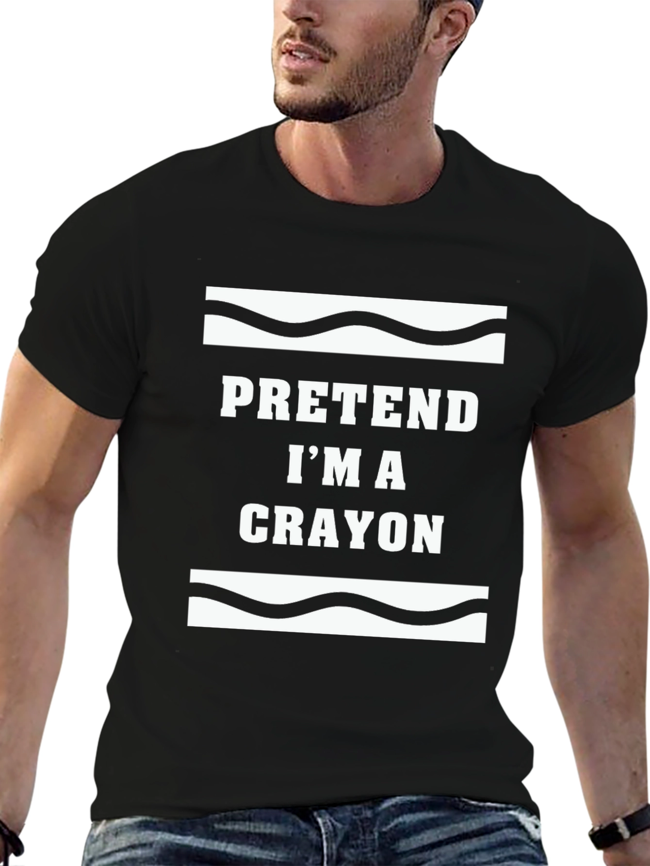 Black Pretend I'm a Crayon Graphic Tee view 6