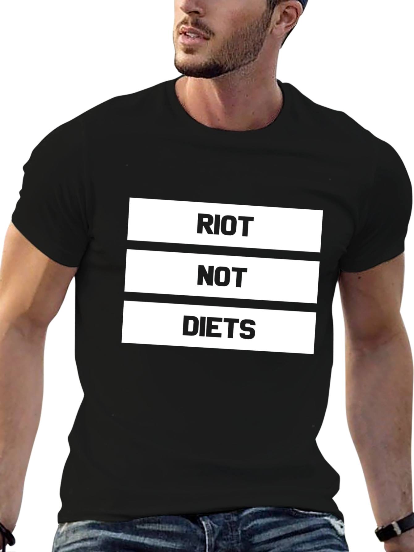 Black Riot Not Diets Graphic Tee - Bold Statement Shirt view 6