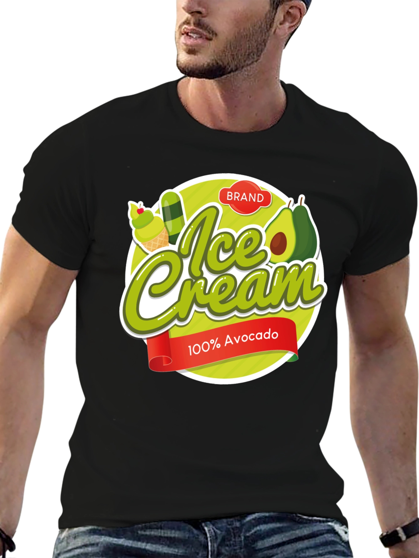 Black Avocado Ice Cream Graphic Tee view 6