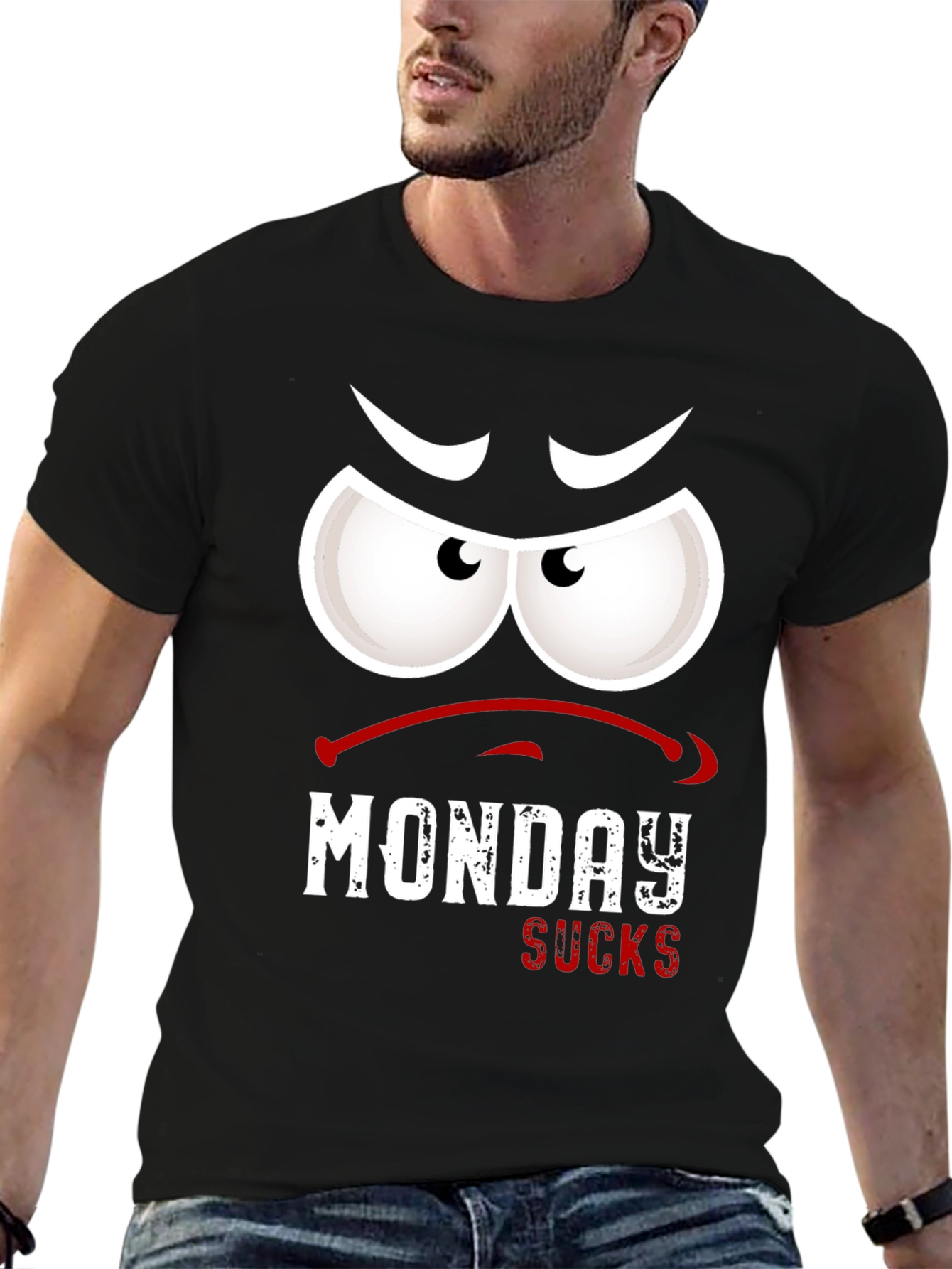 Black Monday Sucks Graphic T-Shirt view 6