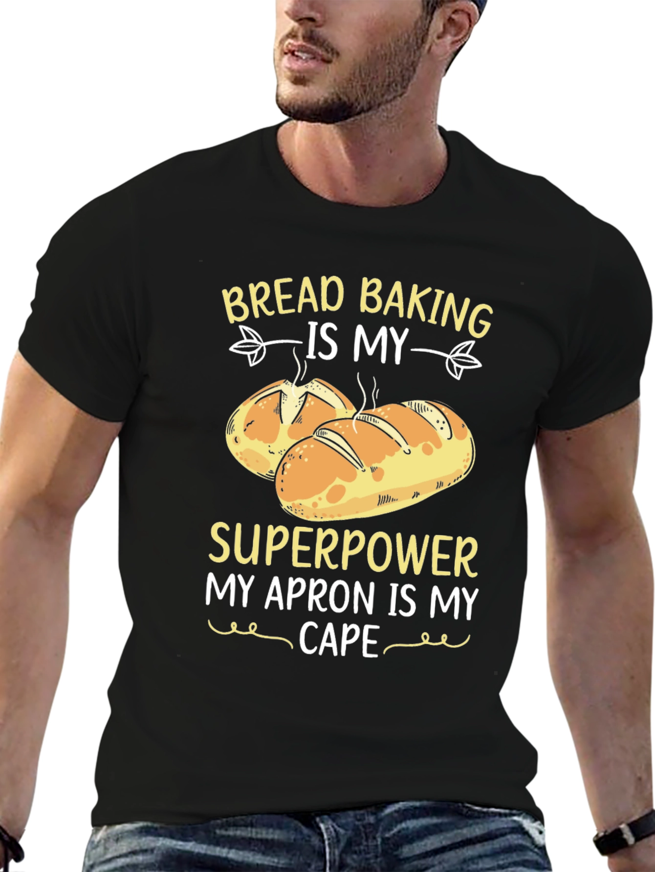 Black Baking Superpower T-Shirt - Bread Baking Lover Tee view 6