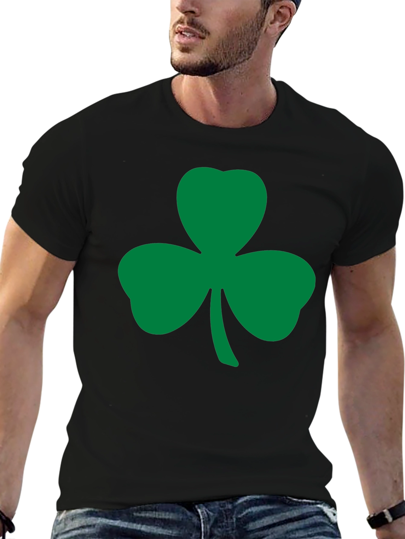 Black Shamrock T-Shirt - St. Patrick's Day Lucky Tee view 6