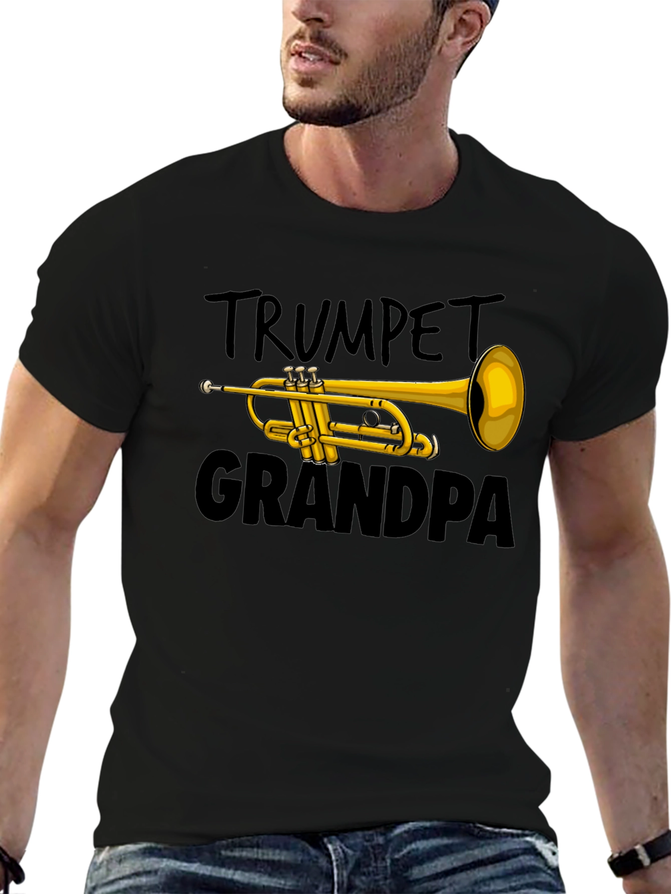 Black Trumpet Grandpa T-Shirt view 6