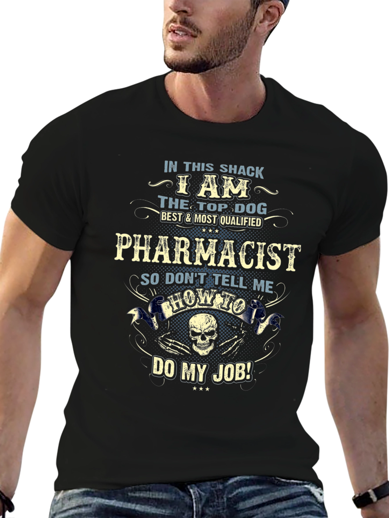 Black Pharmacist Top Dog T-Shirt view 6