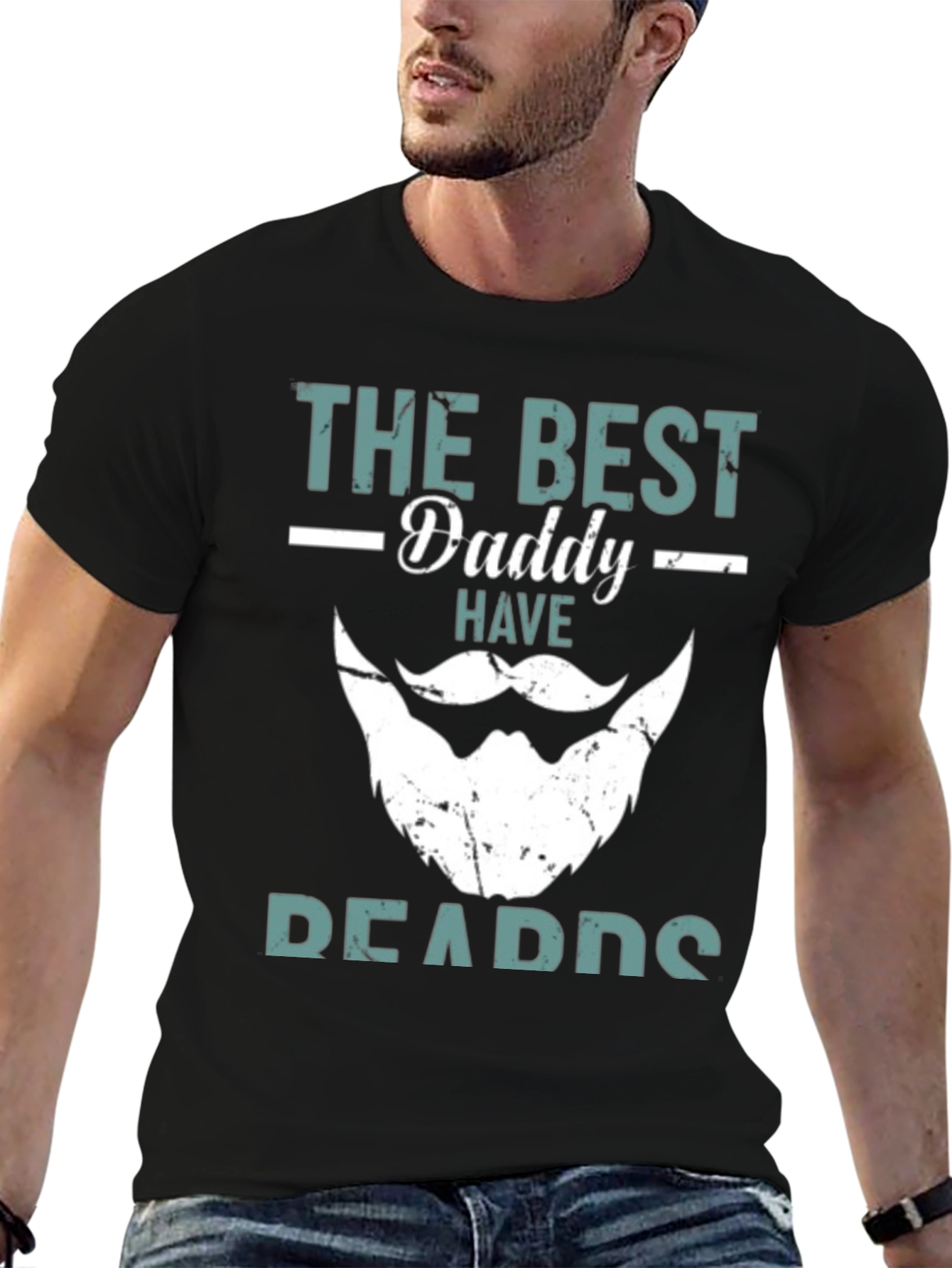 Black Best Daddy Have Beards T-Shirt view 6