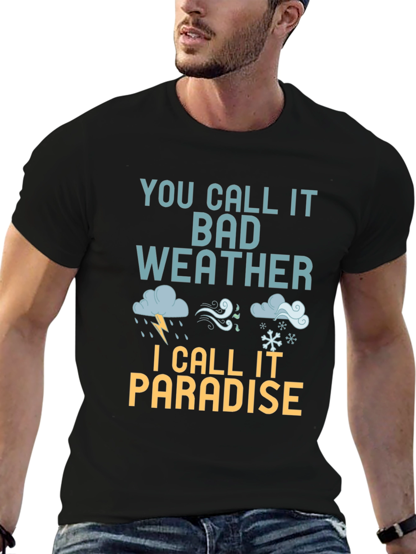 Black Bad Weather Paradise T-Shirt view 6