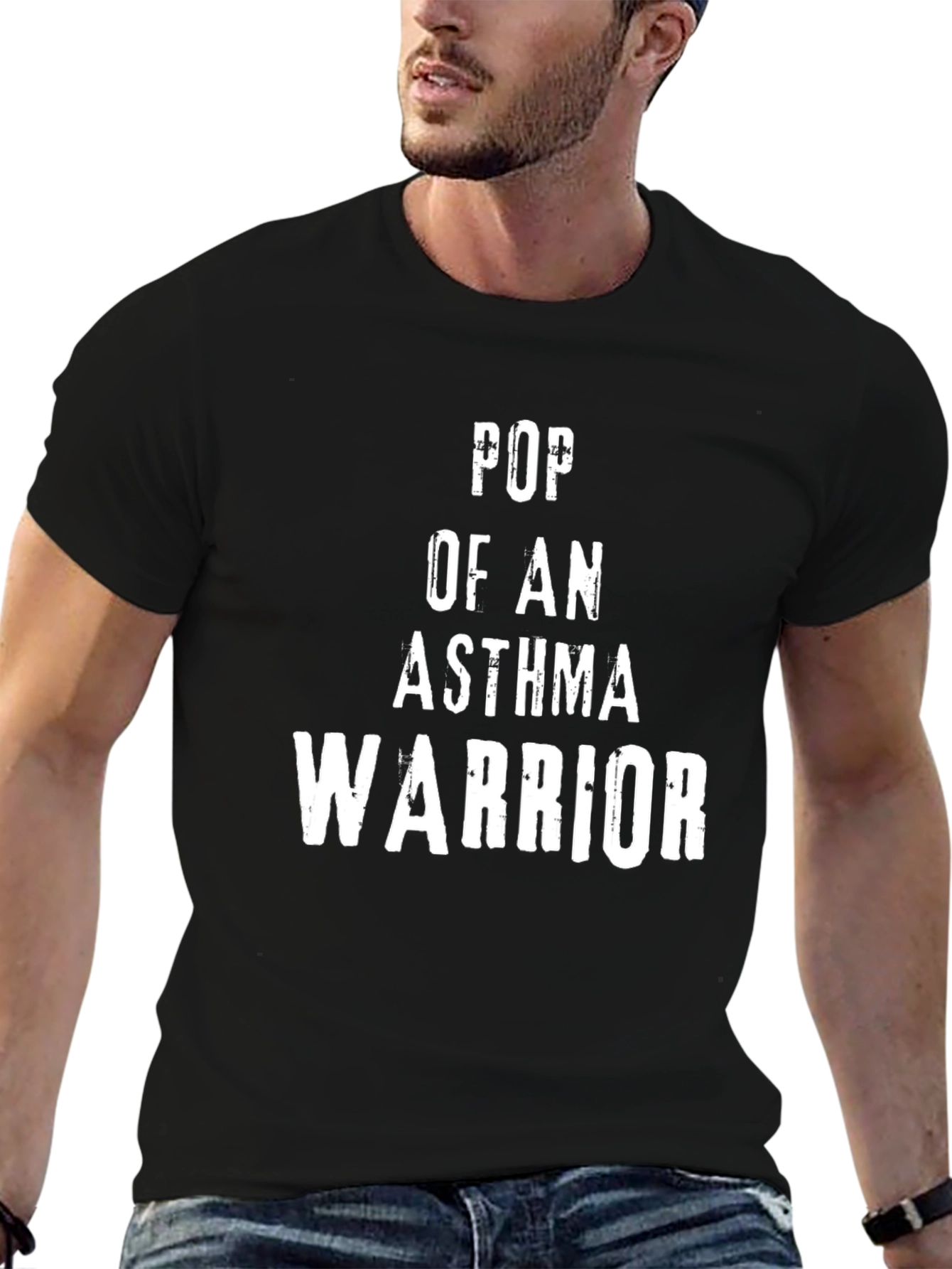 Black Pop of an Asthma Warrior Graphic T-Shirt view 6