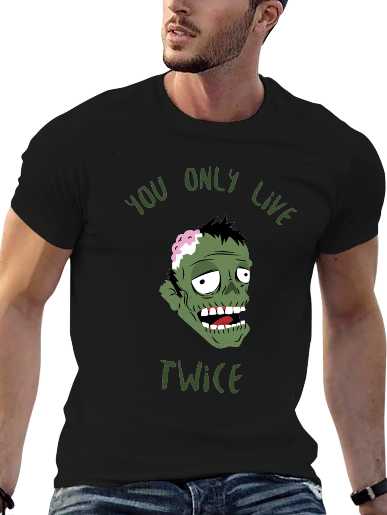 Black Zombie You Only Live Twice Graphic T-Shirt view 6