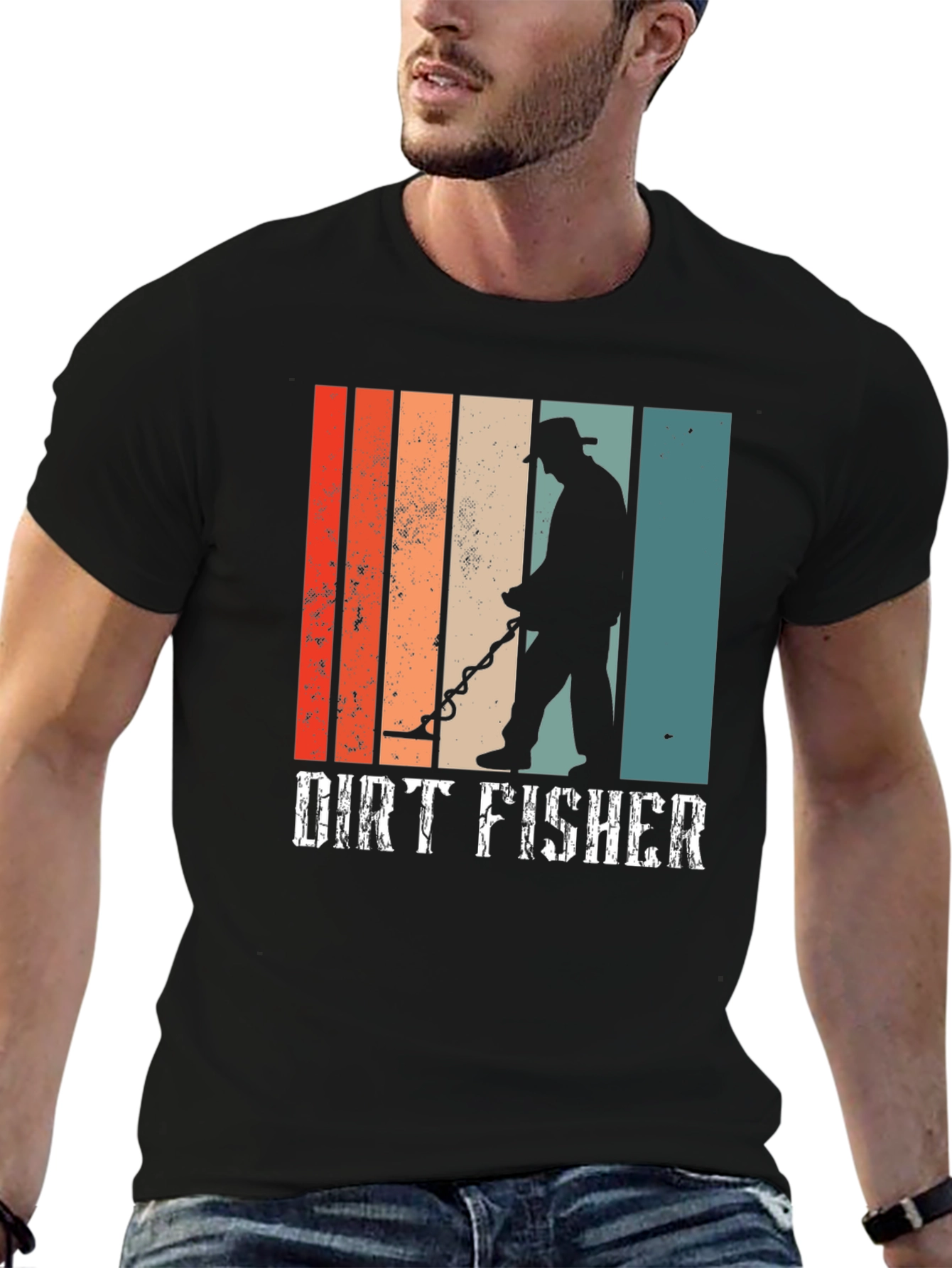 Black Dirt Fisher T-Shirt - Metal Detecting Tee view 6