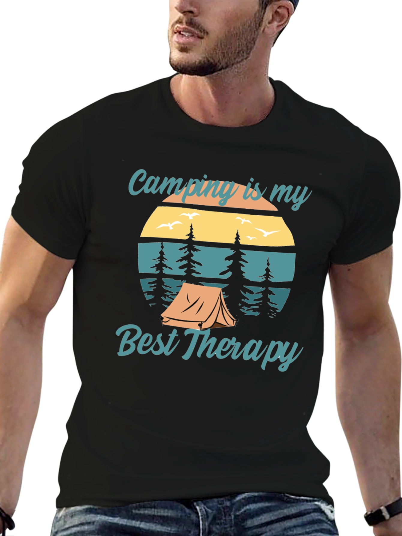 Black Camping is My Best Therapy Graphic Tee view 6