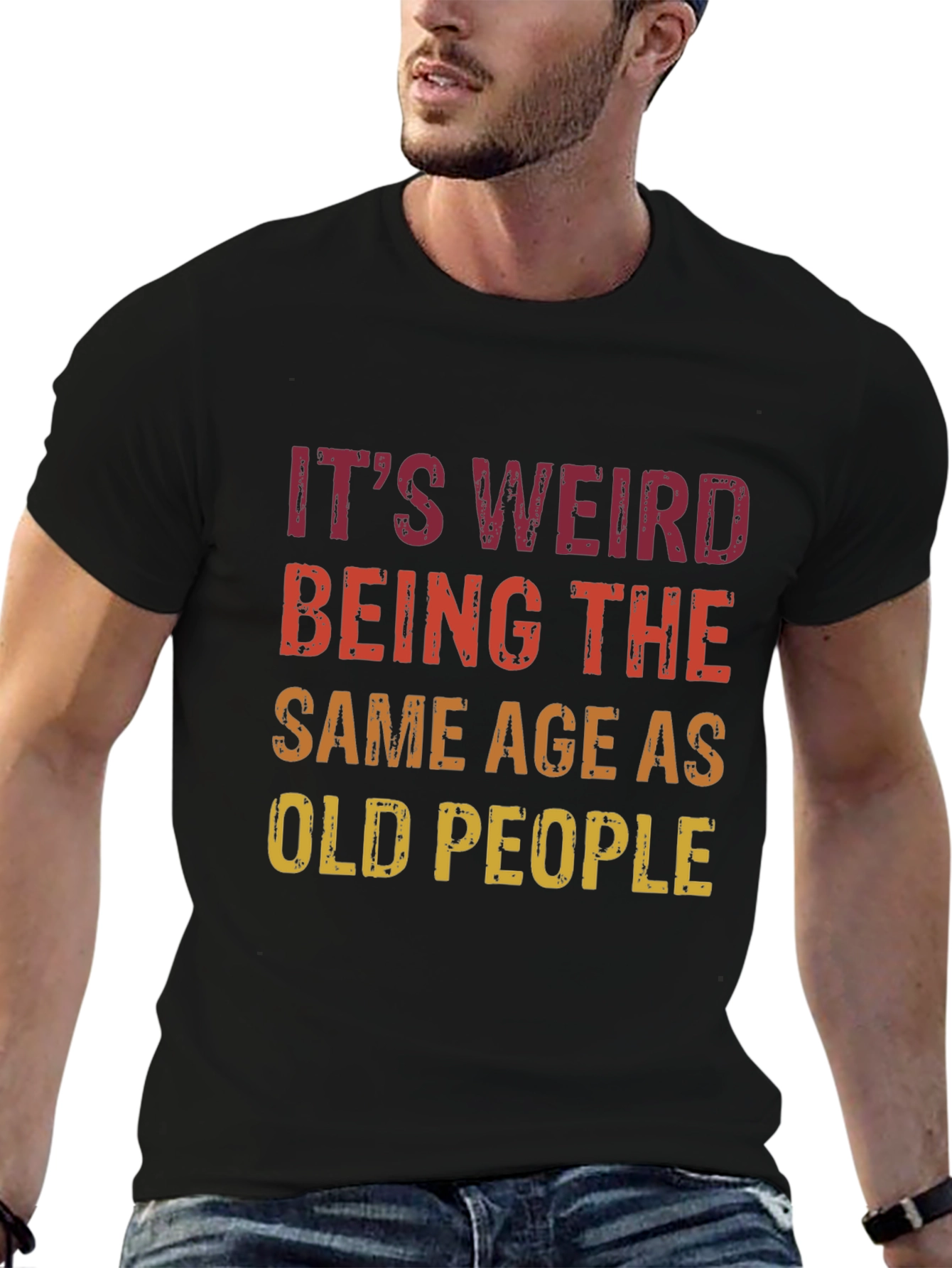 Black Funny 'Same Age as Old People' Graphic Tee view 6