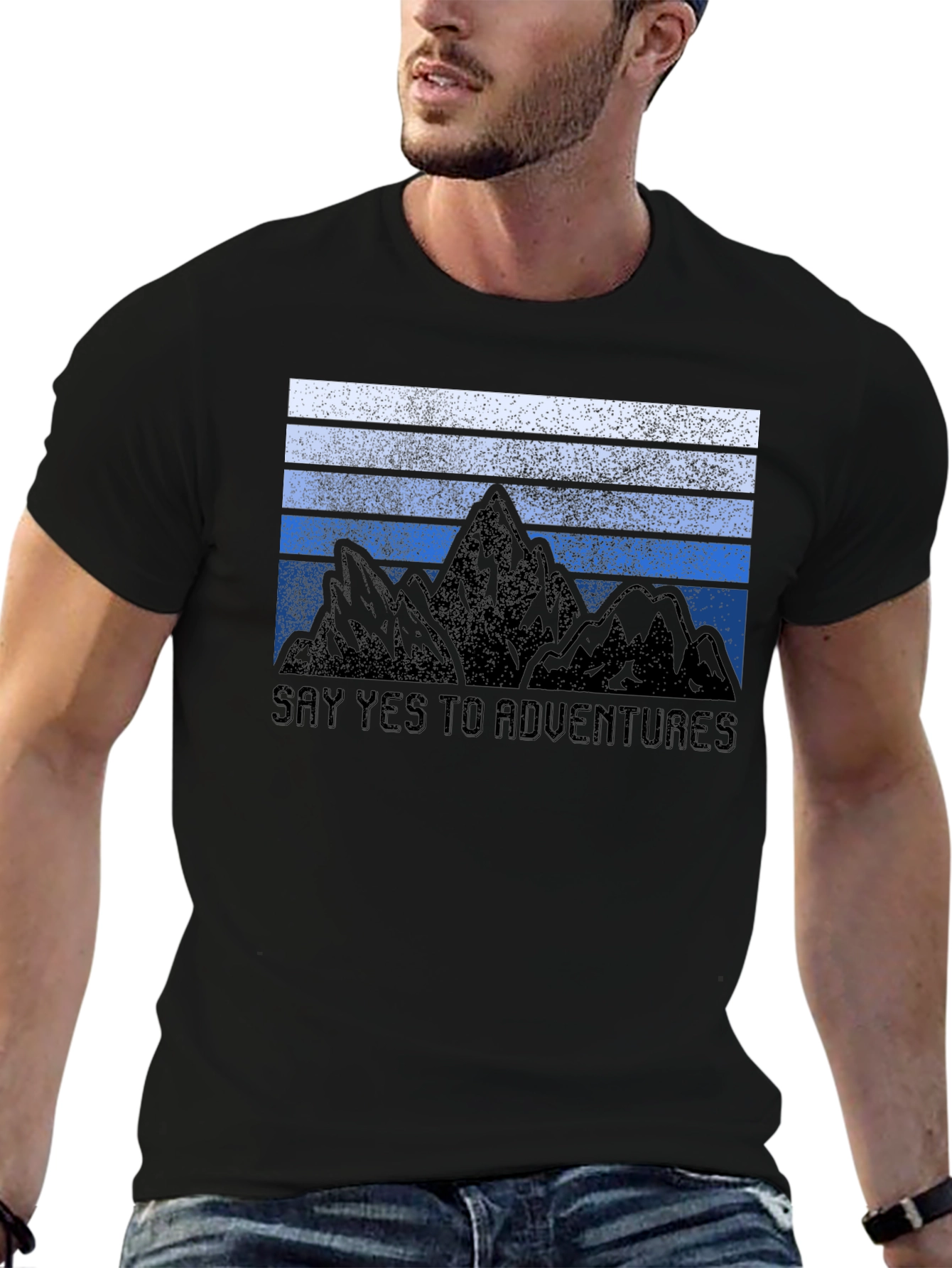 Black Adventure Awaits Graphic Tee - Black view 6