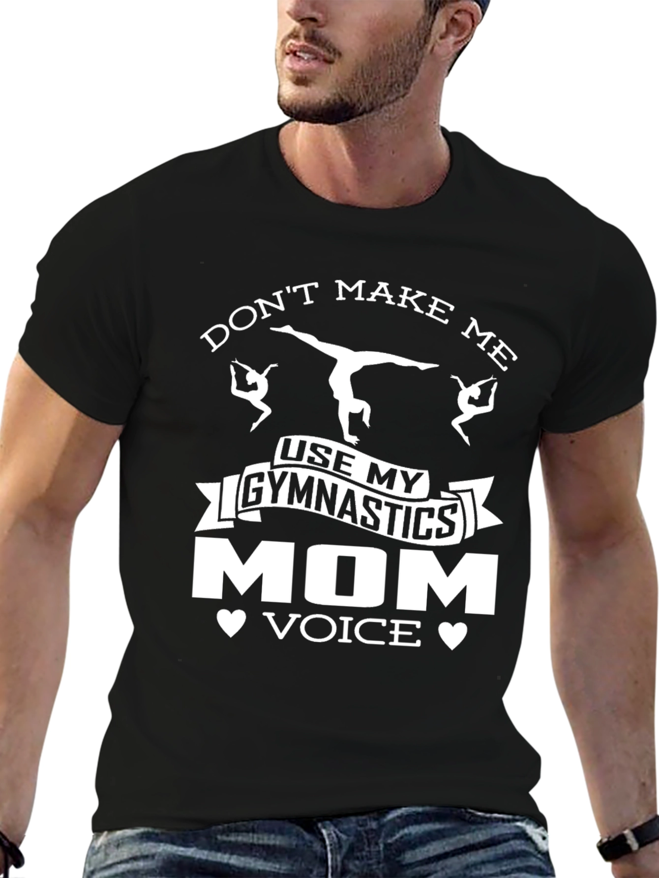 Black Gymnastics Mom Voice Graphic Tee view 6