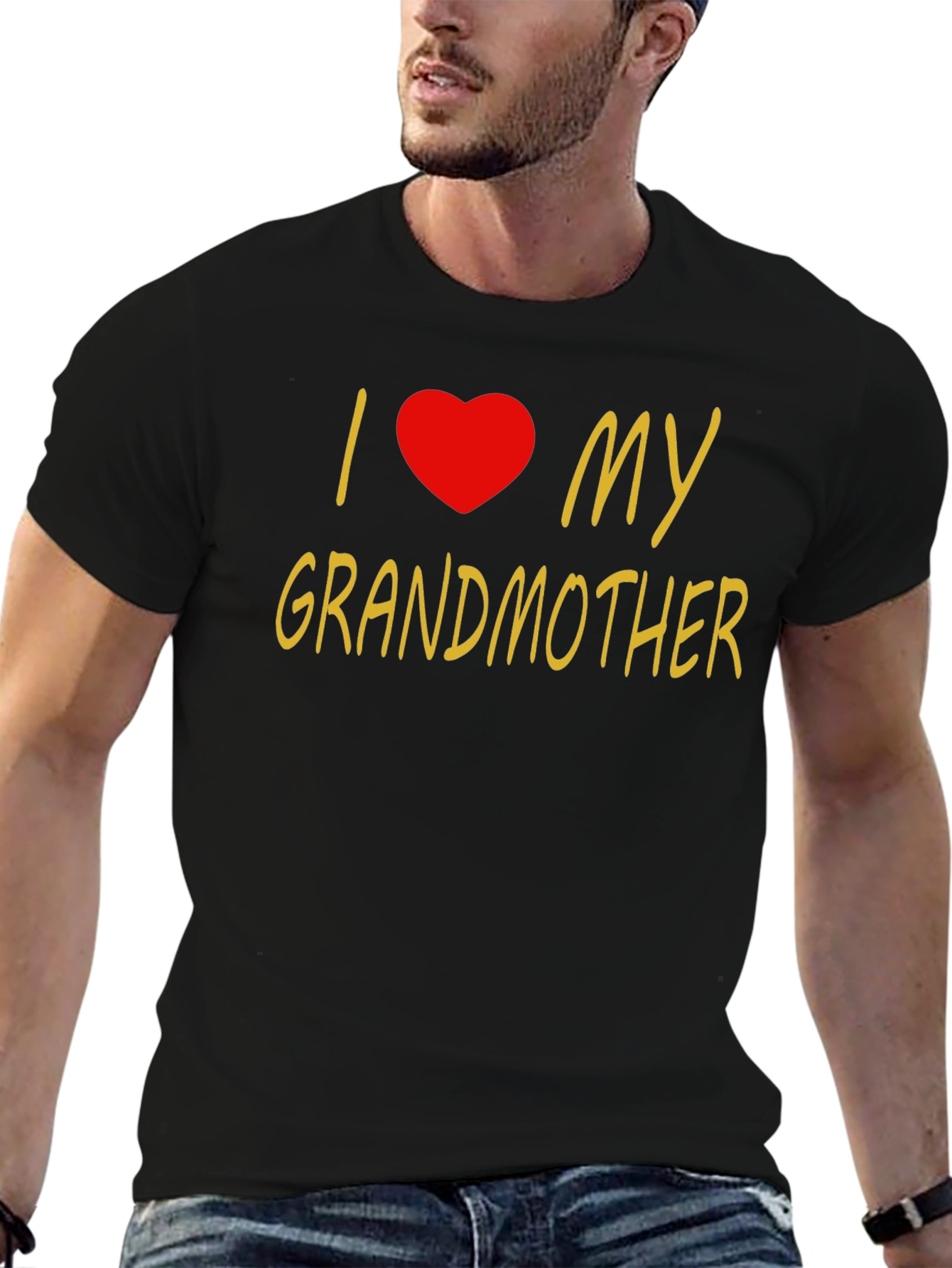 Black I Heart My Grandmother Black T-Shirt view 6