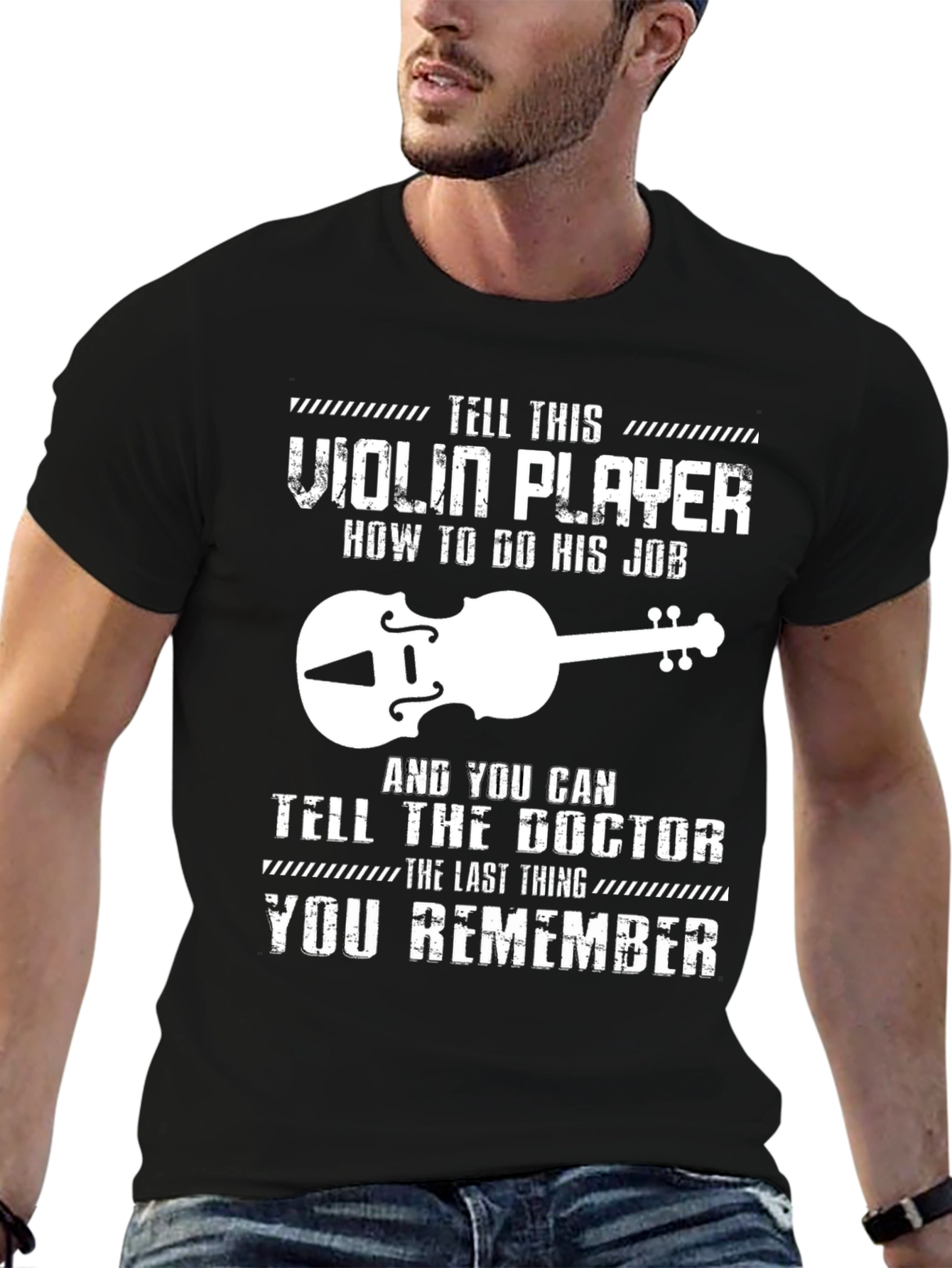 Black Violin Player Humor Graphic Tee view 6