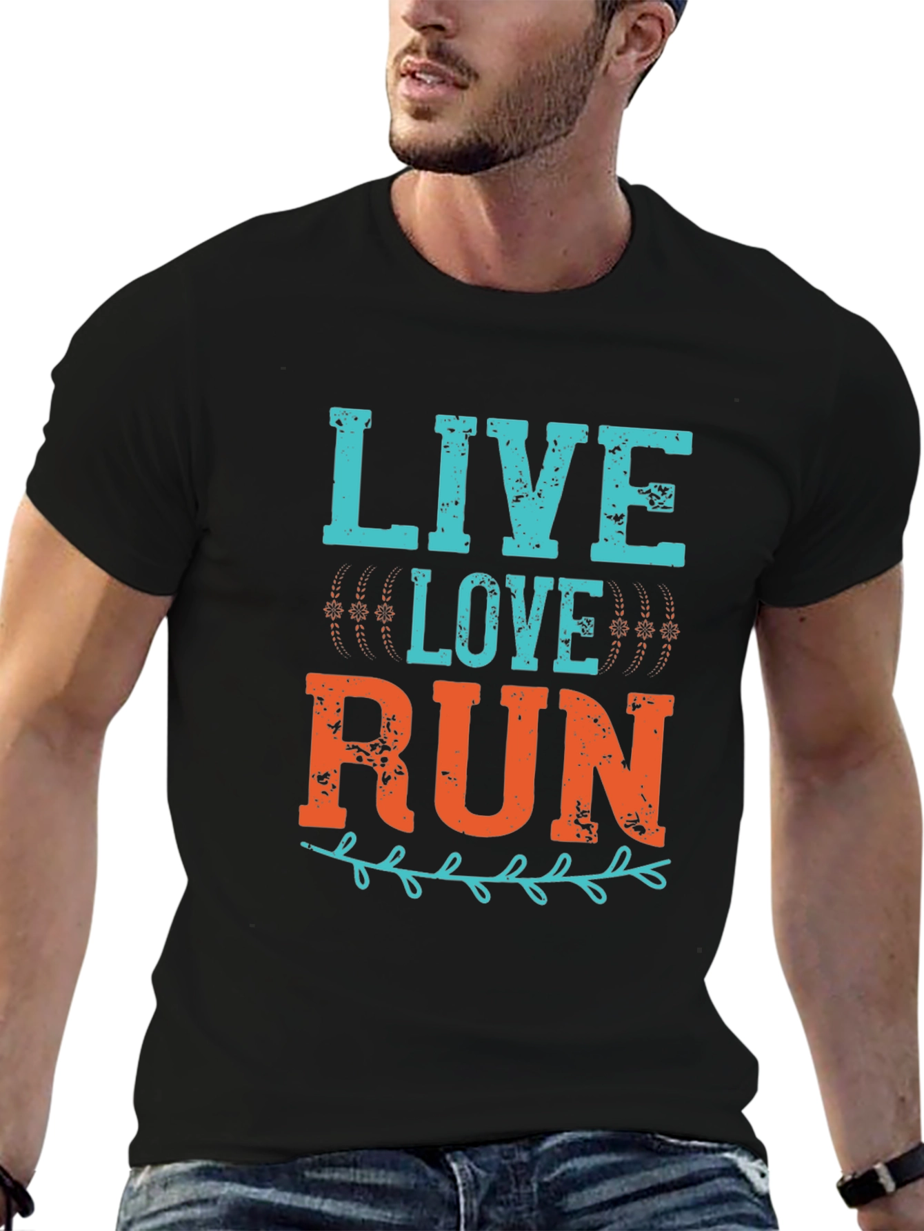 Black Live Love Run Graphic Tee view 6