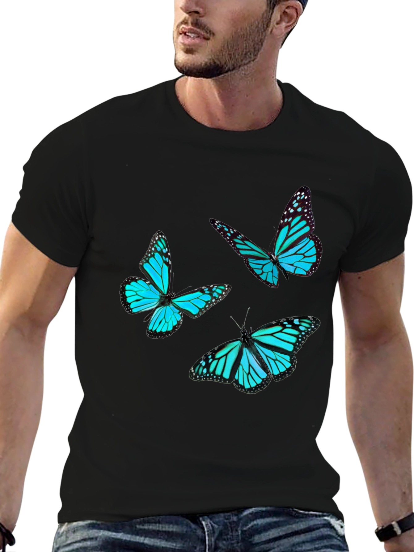 Black Butterfly Graphic Tee - Black view 6