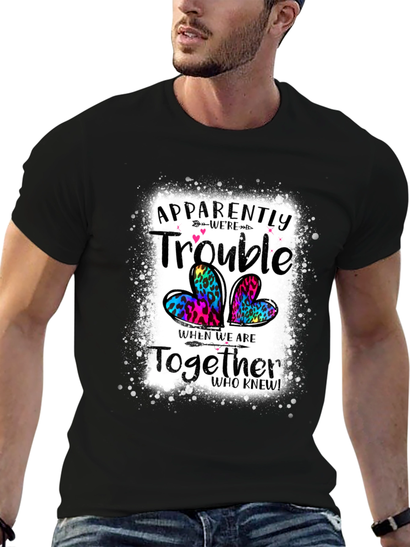 Black Apparently Trouble Together Graphic Tee view 6