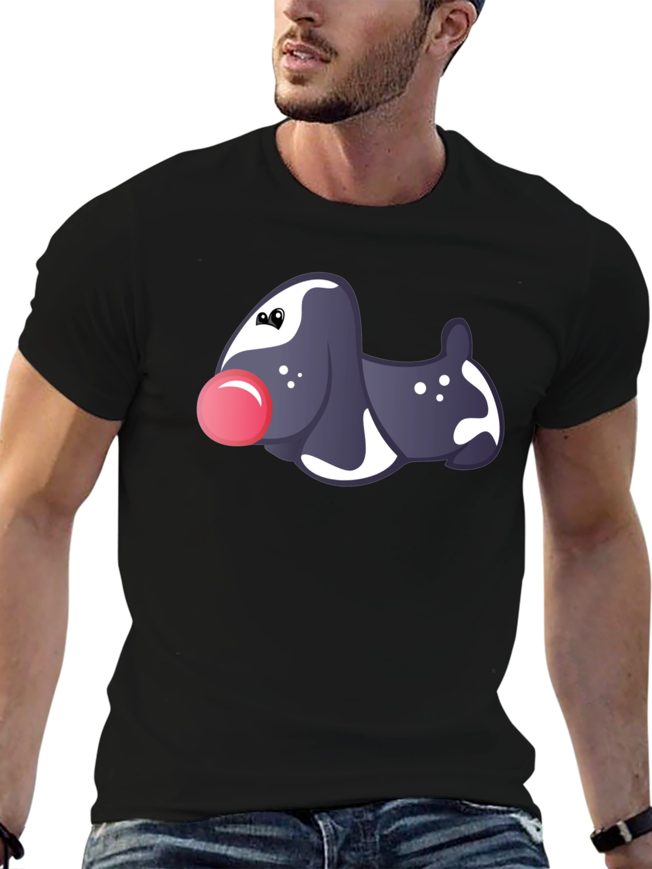 Black Novelty Dog Graphic Black T-Shirt view 6