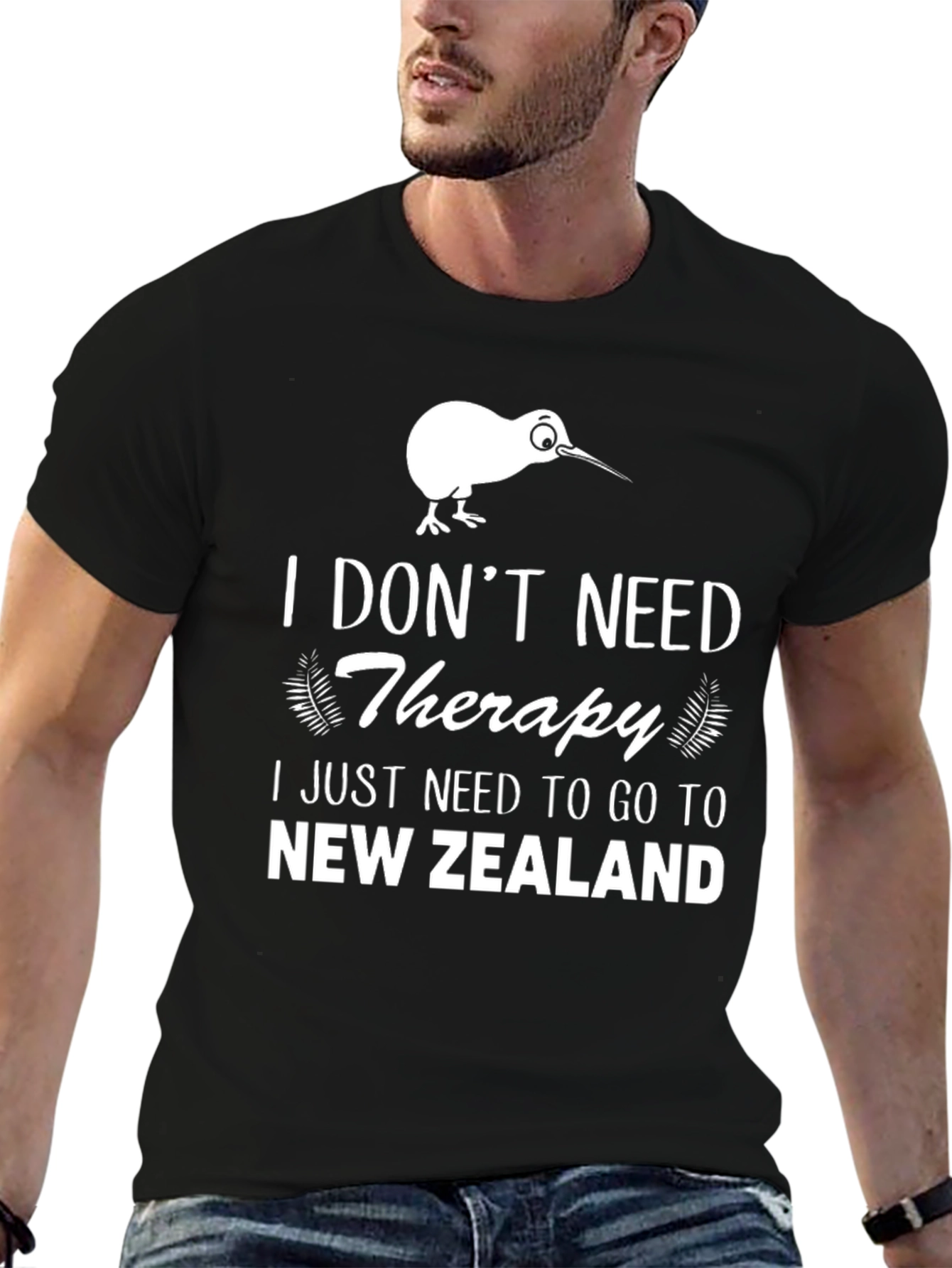 Black New Zealand Therapy T-Shirt view 6