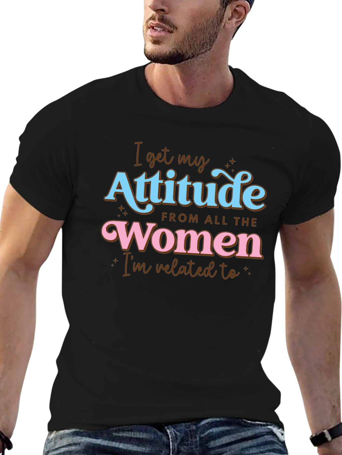 Black Attitude From All The Women Graphic T-Shirt view 6
