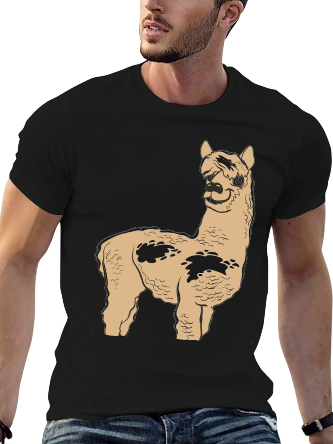 Black Alpaca Graphic Tee - Casual Comfort view 6