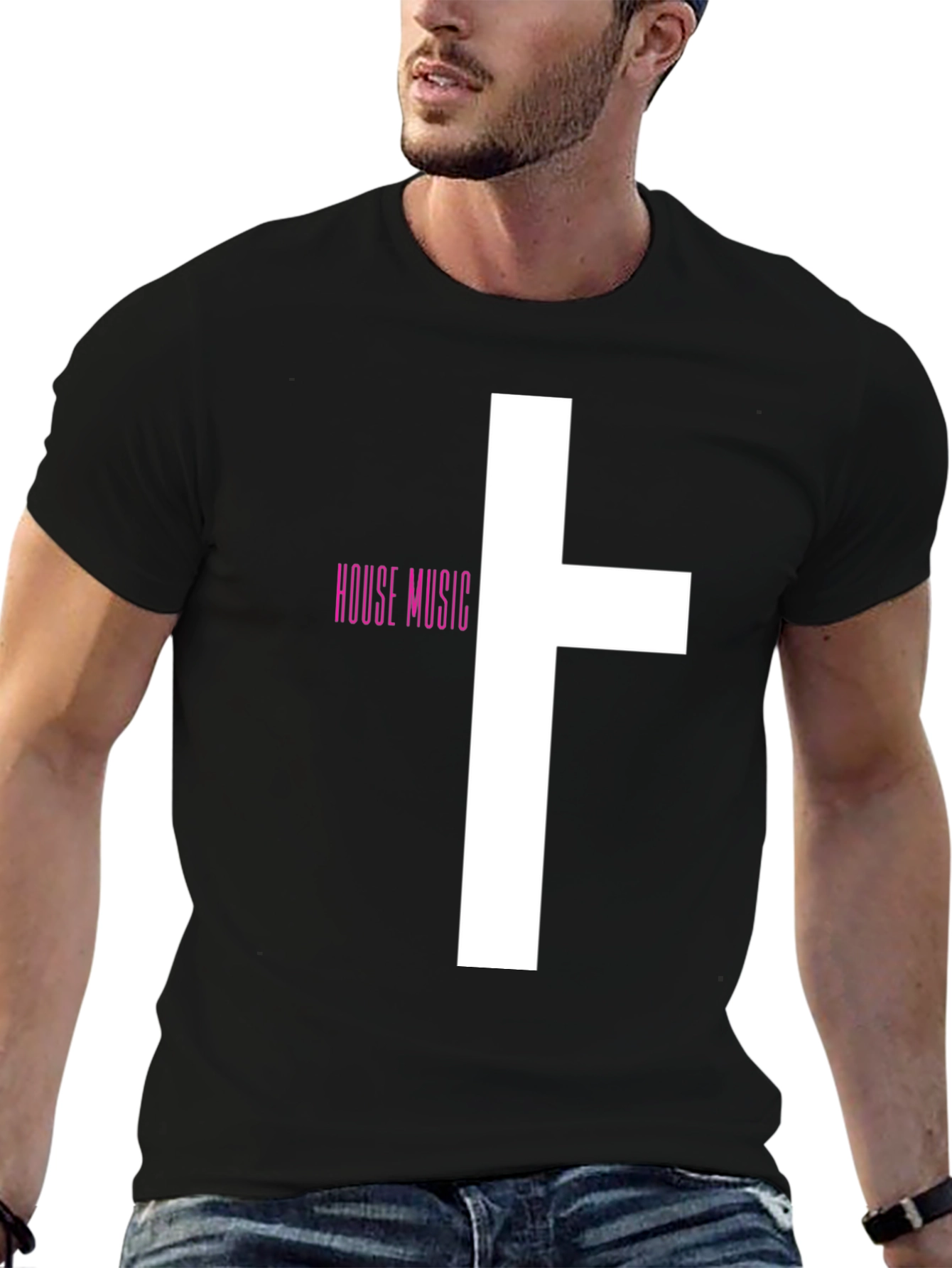 Black House Music T-Shirt - Trendy Clubbing Tee view 6