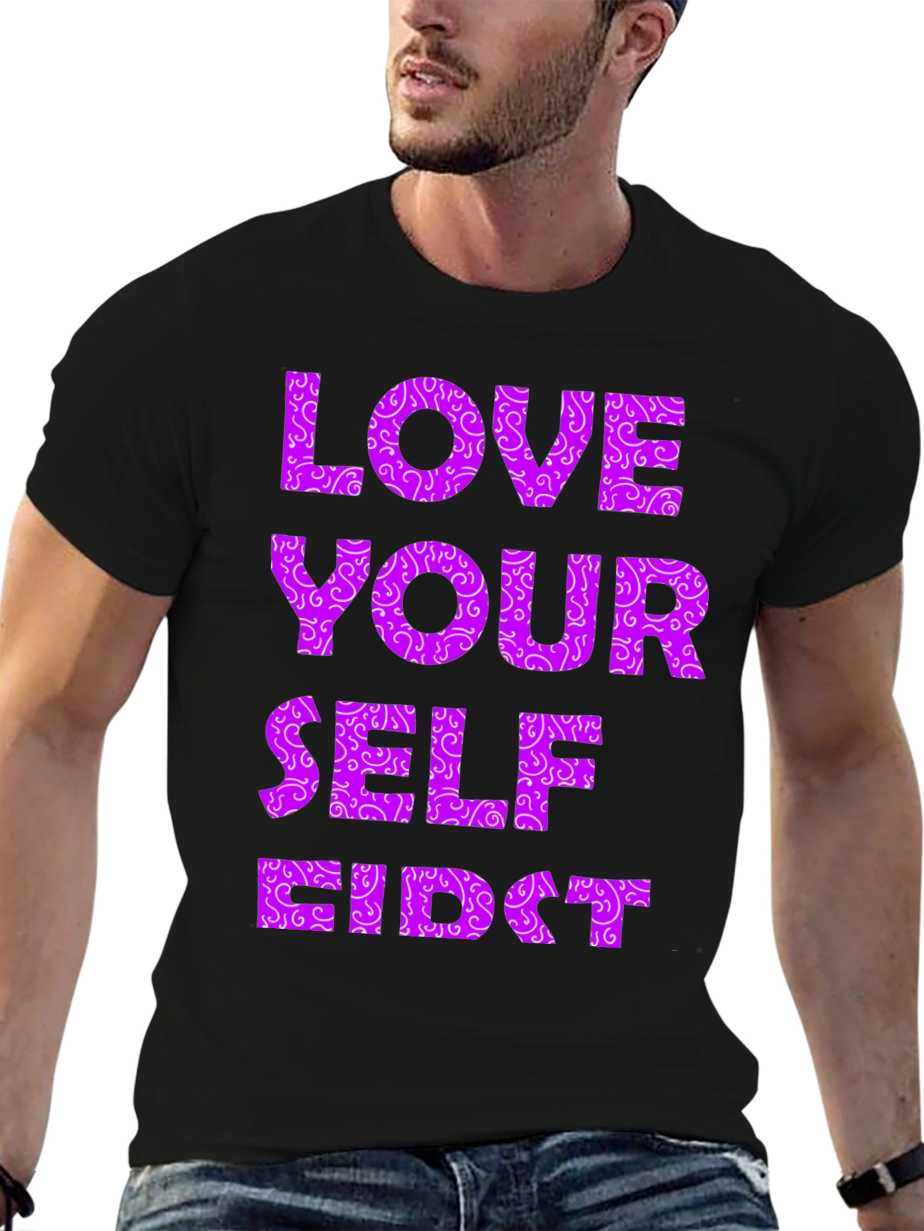 Black Love Yourself First Graphic Tee view 6