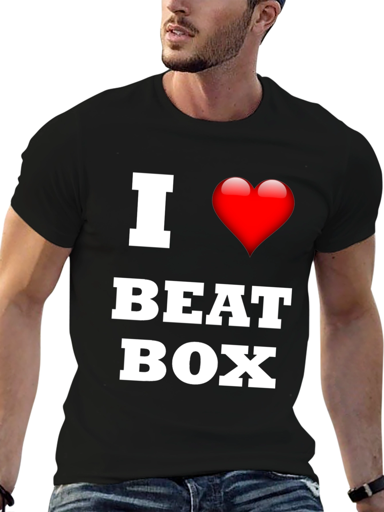 Black I Love Beat Box Black T-Shirt view 6