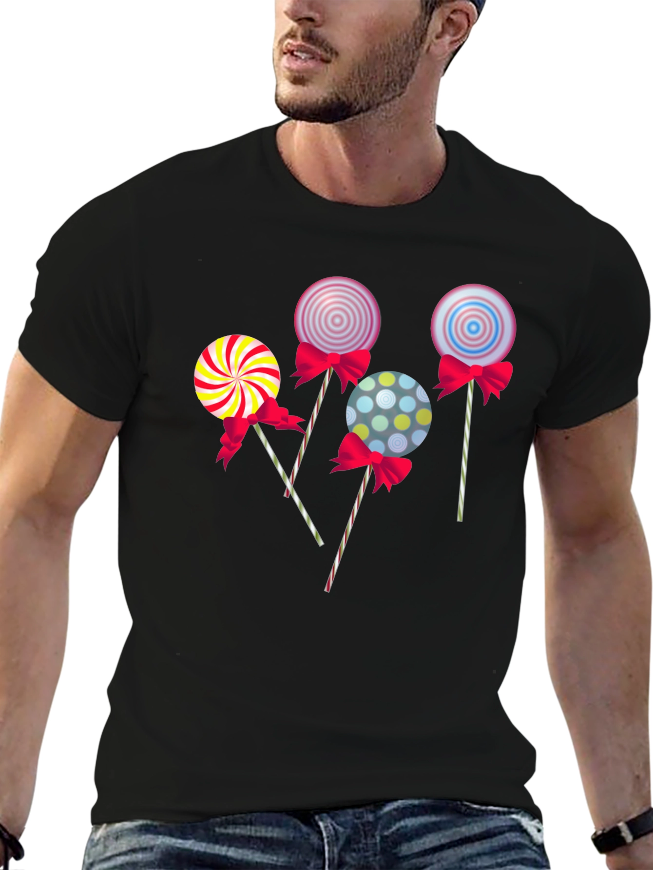 Black Lollipop Graphic T-Shirt - Fun & Stylish Design view 6