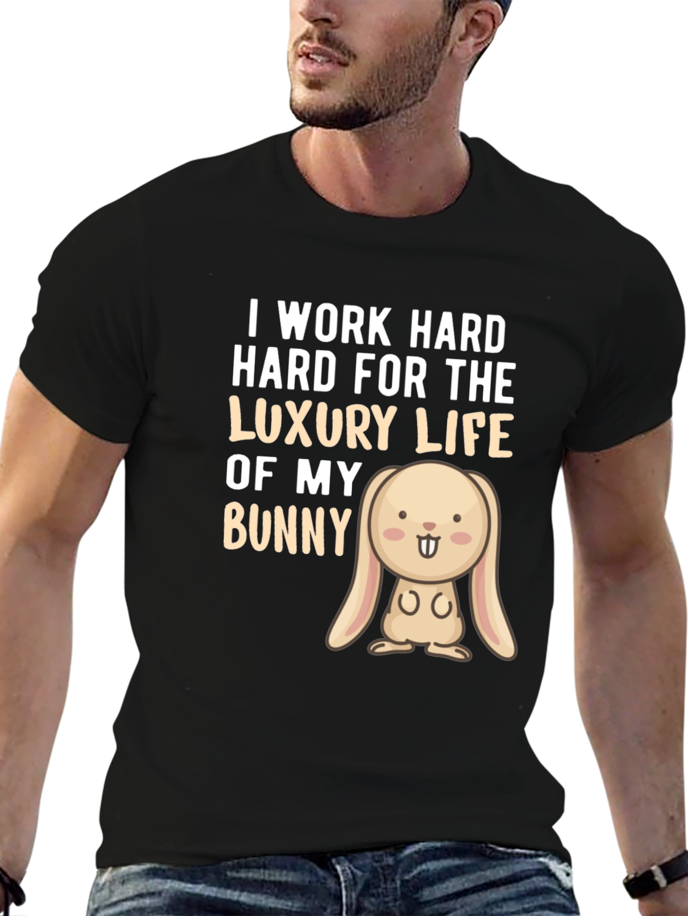 Black Luxury Bunny Life T-Shirt view 6