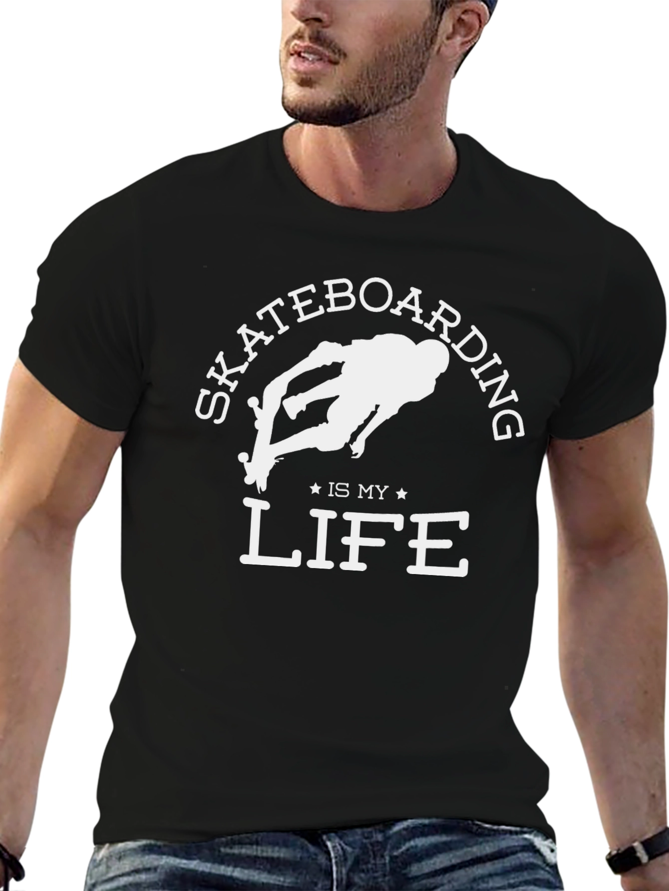Black Skateboarding is my Life T-Shirt view 6