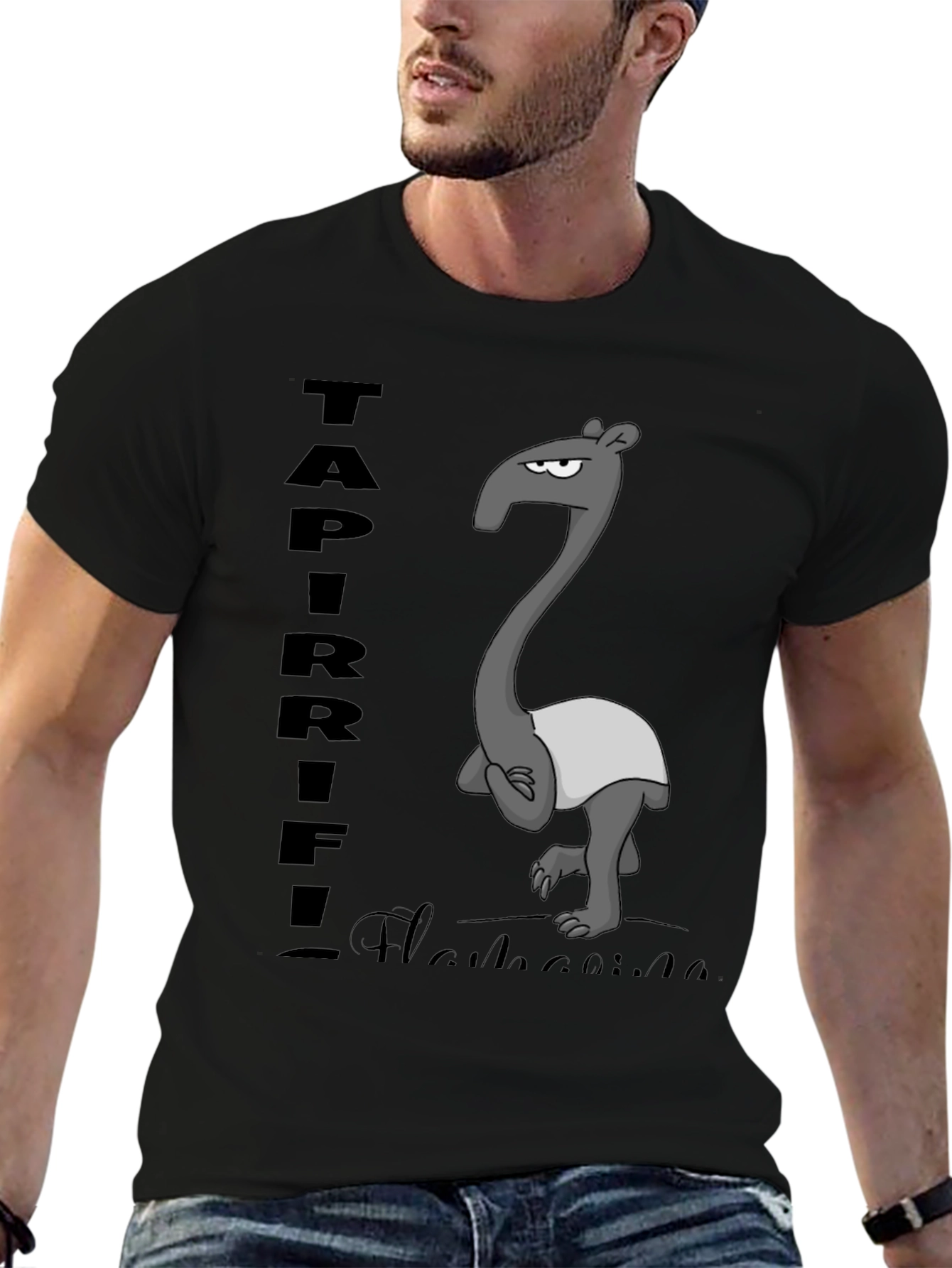 Black Tapir T-Shirt - Funny Cartoon Animal Tee view 6