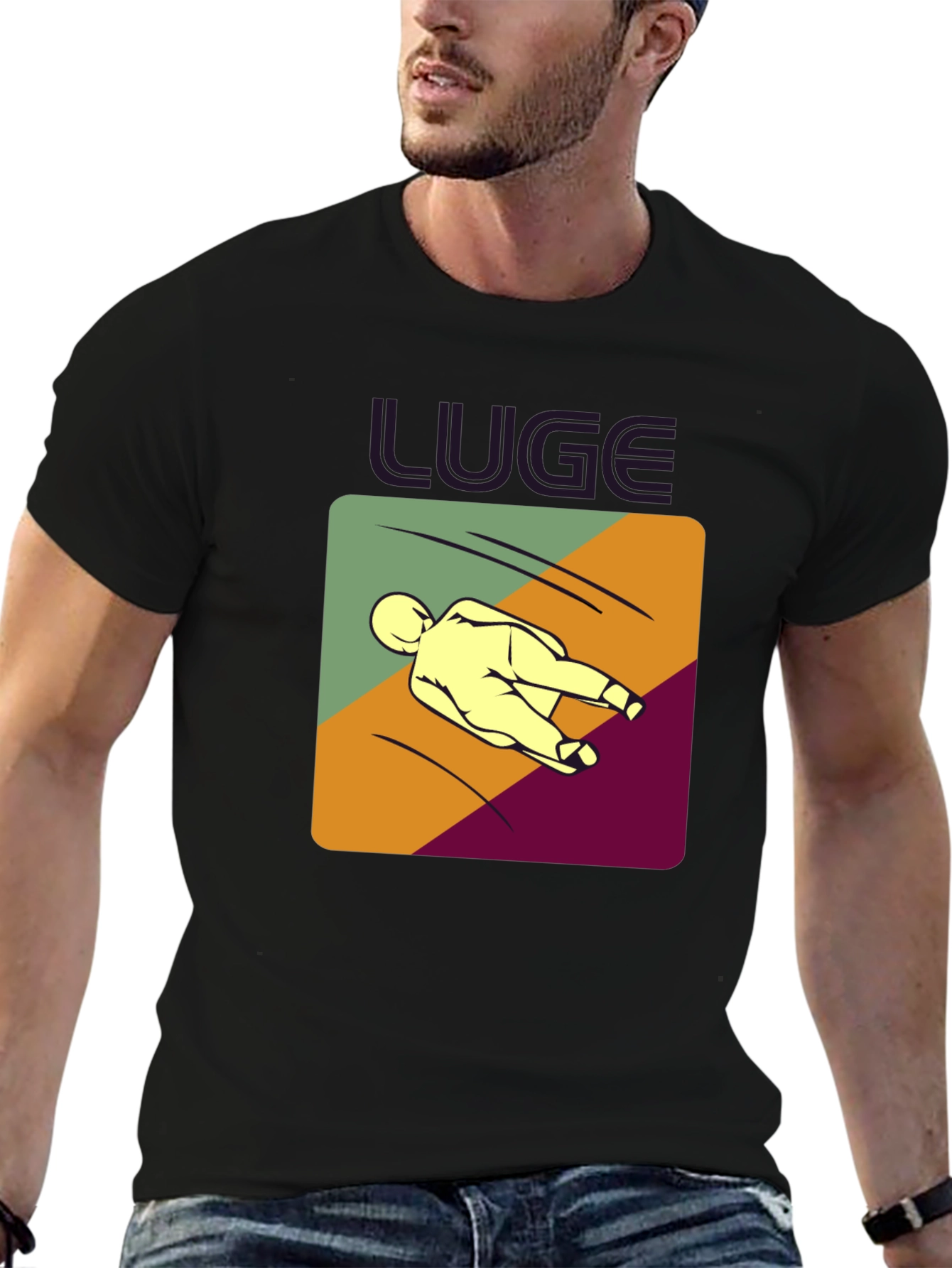 Black Luge Graphic T-Shirt - Cool Sportswear view 6