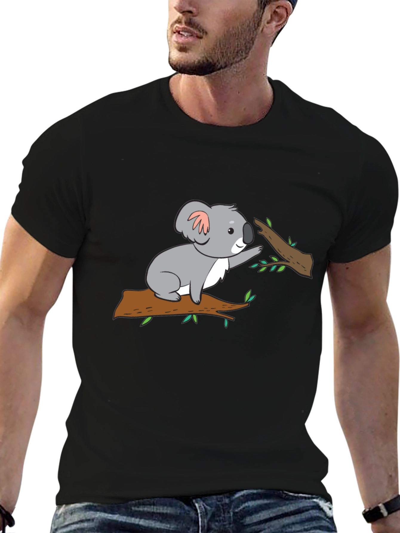 Black Koala Bear Graphic Tee - Cute Animal T-Shirt view 6