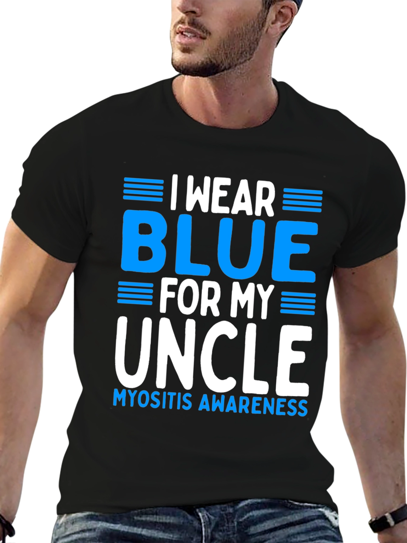 Myositis Awareness Blue Uncle Graphic Tee - 6