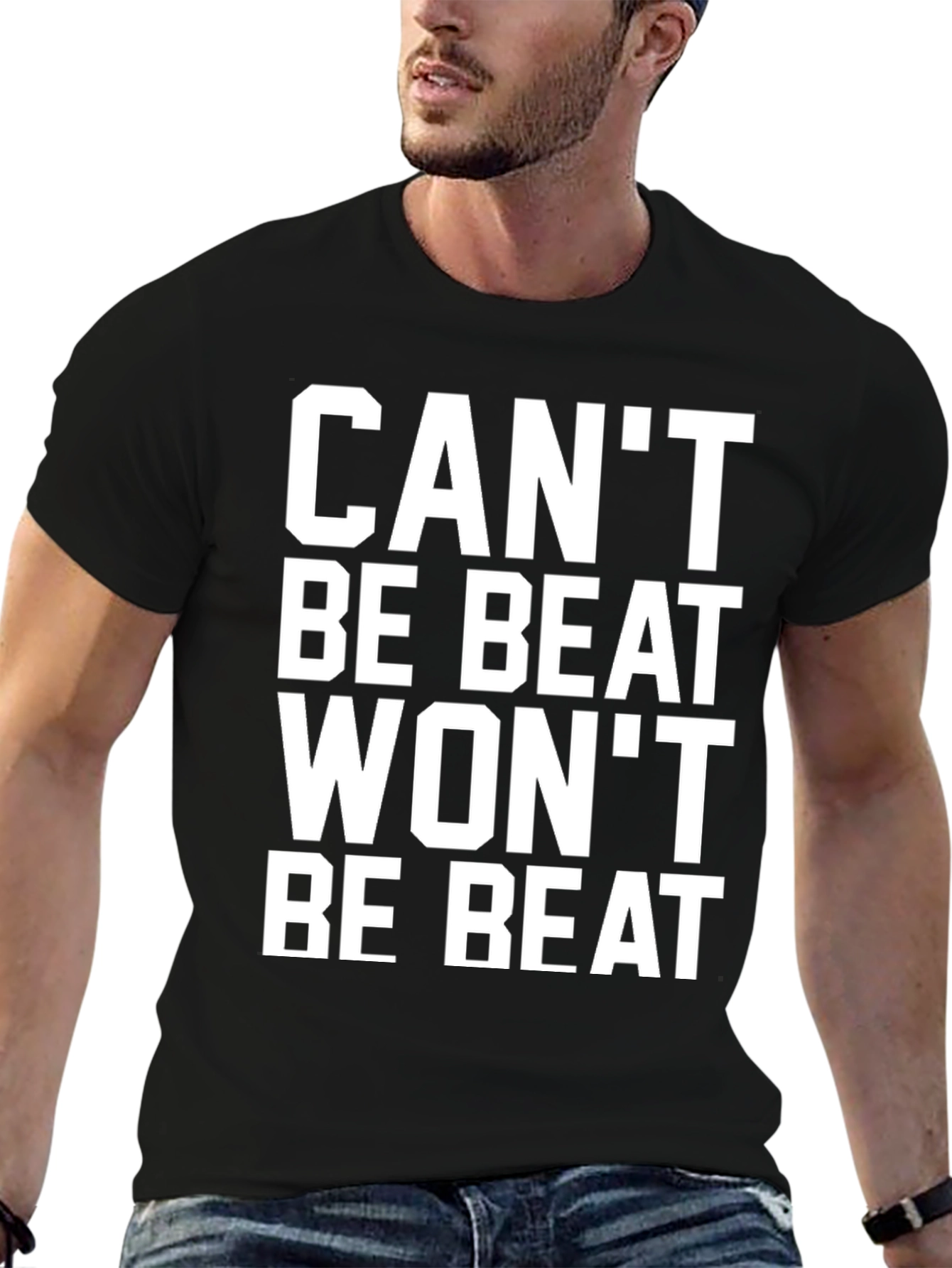 Black Can't Be Beat Men's Black Graphic T-Shirt view 6
