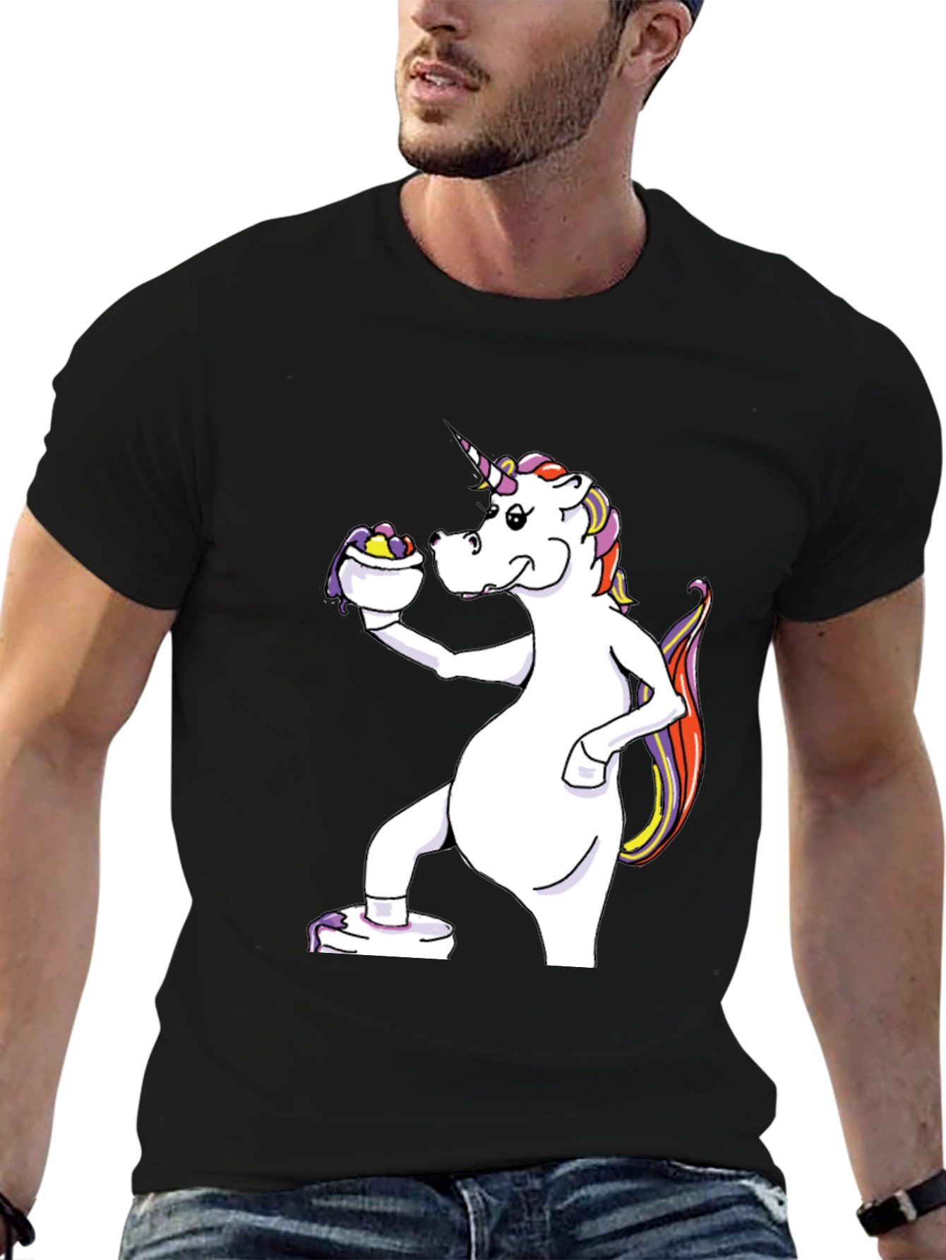 Black Unicorn Easter Egg Hunt T-Shirt view 6