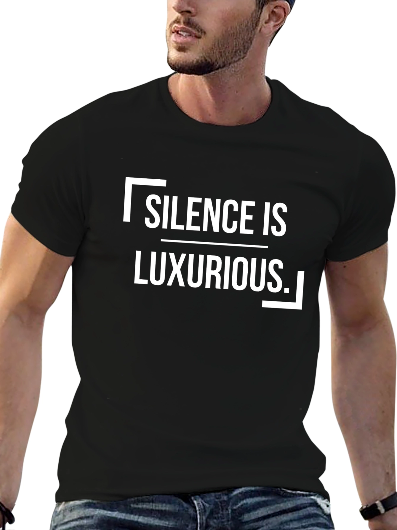 Black Silence is Luxurious Black Graphic Tee view 6