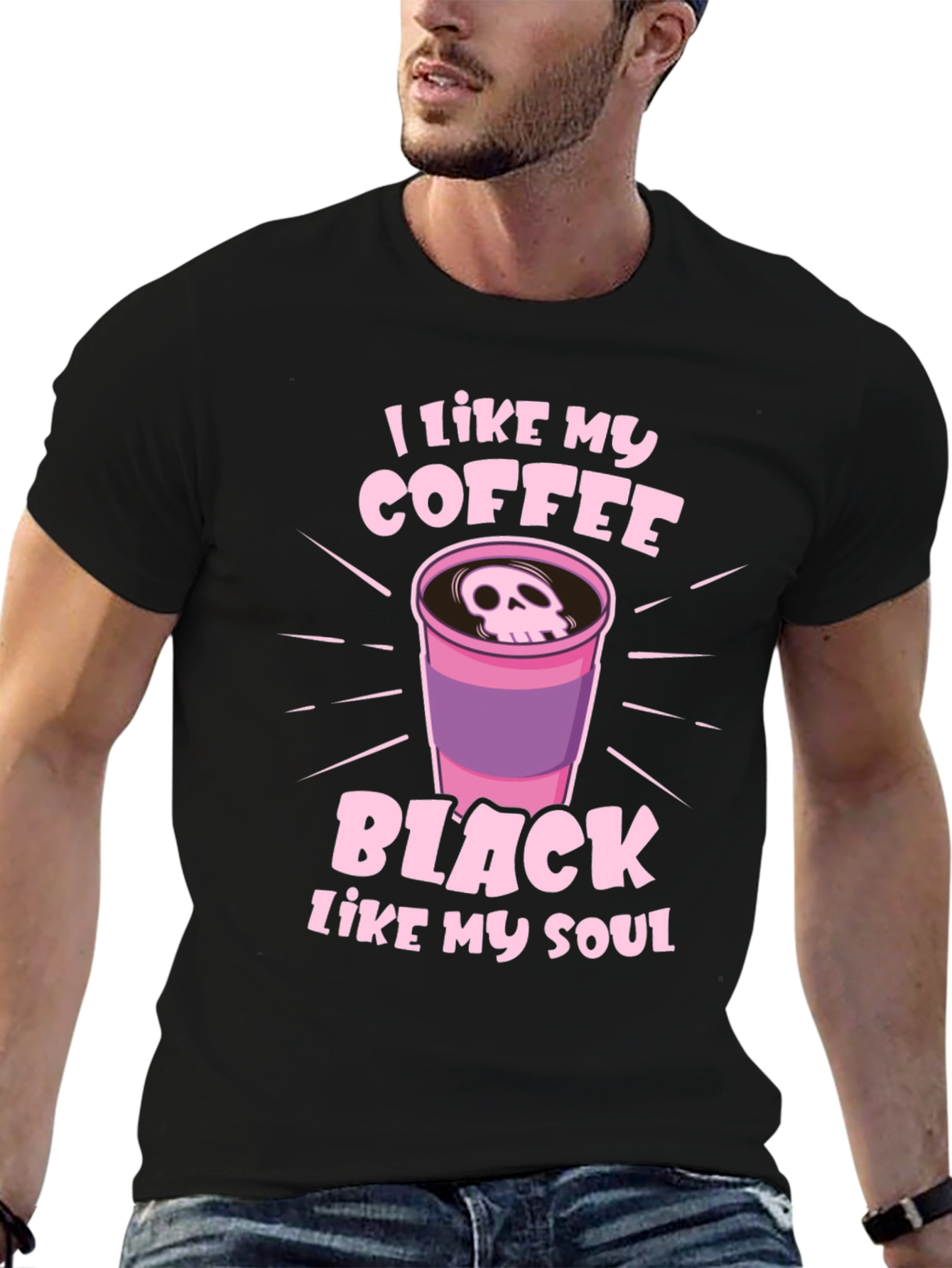 Black I Like My Coffee Black Like My Soul Graphic T-Shirt view 6