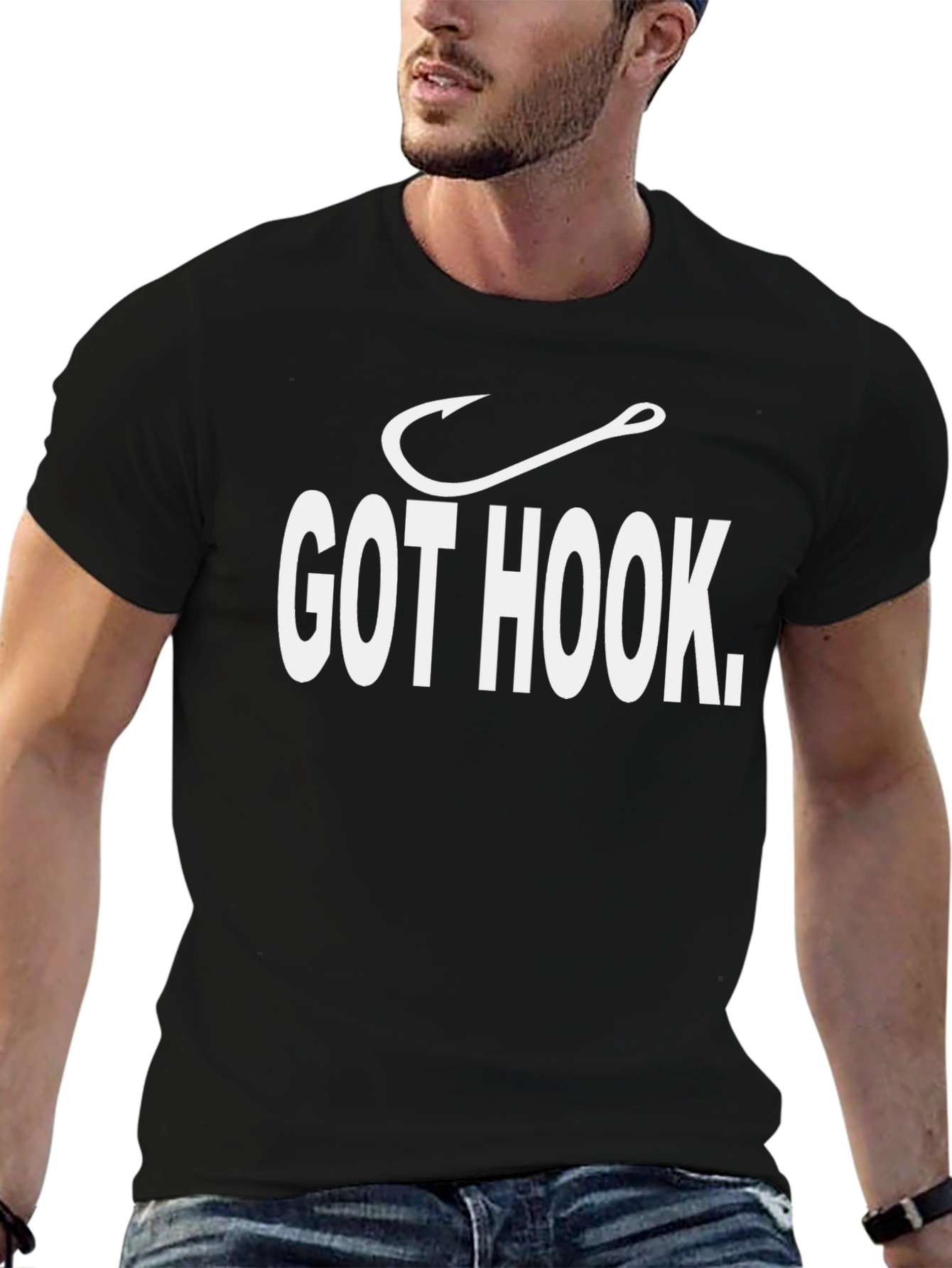 Black Got Hook T-Shirt - Fishing Enthusiast Tee view 6