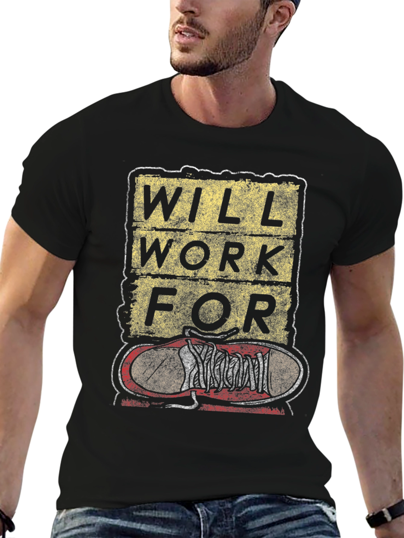 Black Will Work for Shoes T-Shirt view 6