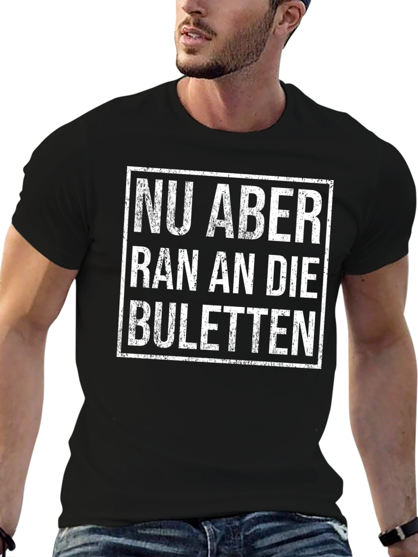 Black Nu Aber Ran an Die Buletten T-Shirt view 6