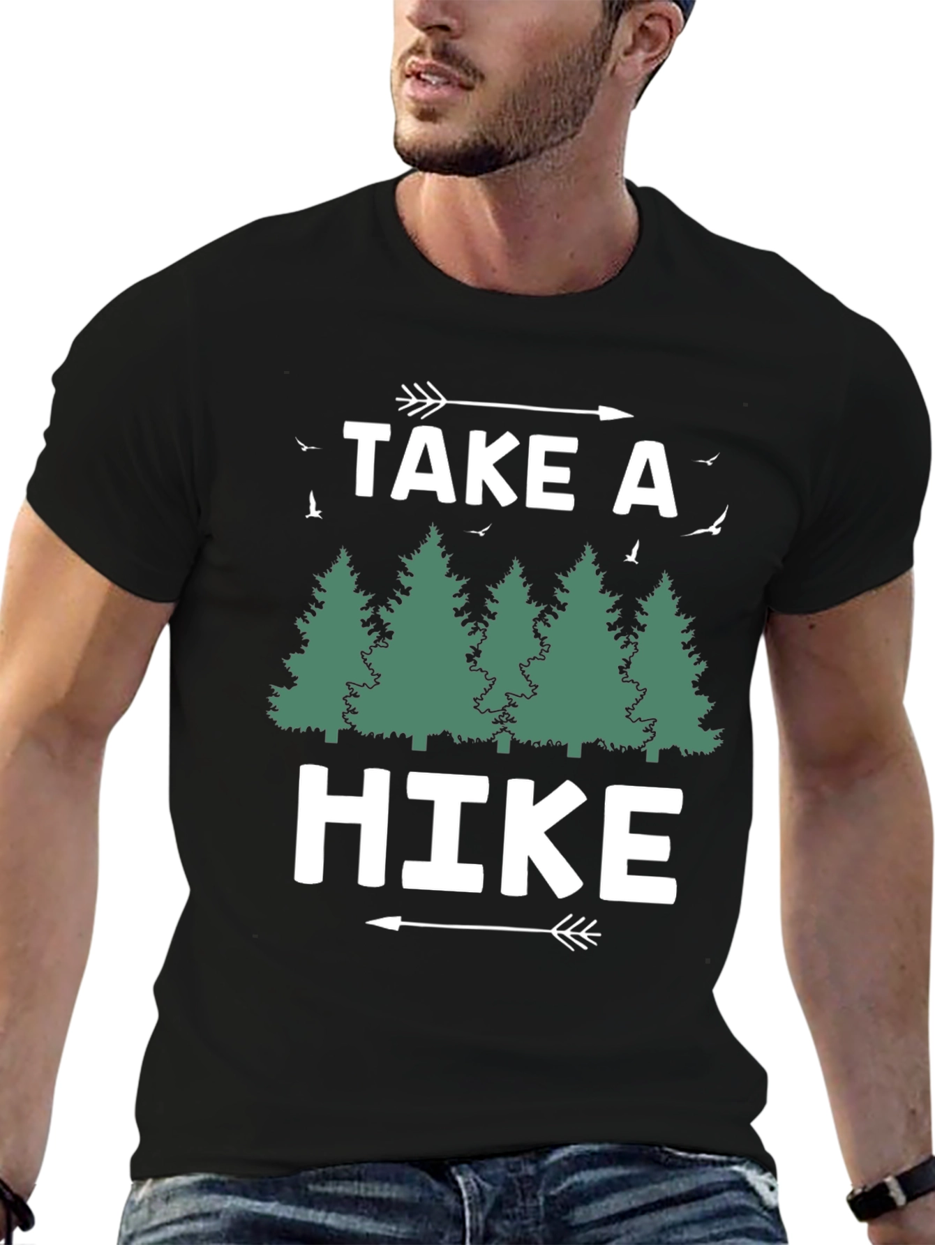 Black Take a Hike Graphic Tee - Nature Lover's Shirt view 6