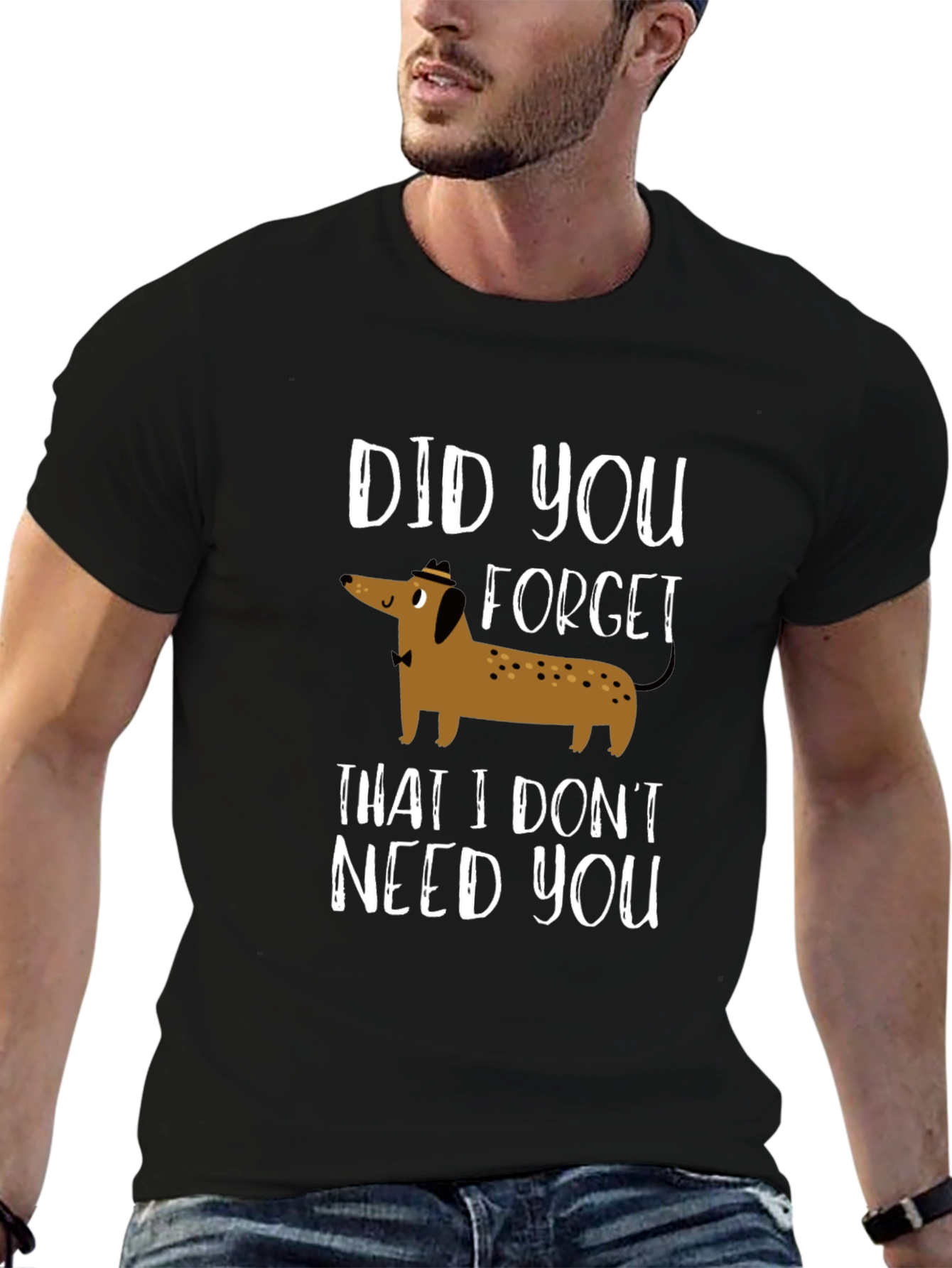 Black Funny Dachshund T-Shirt - Did You Forget? view 6