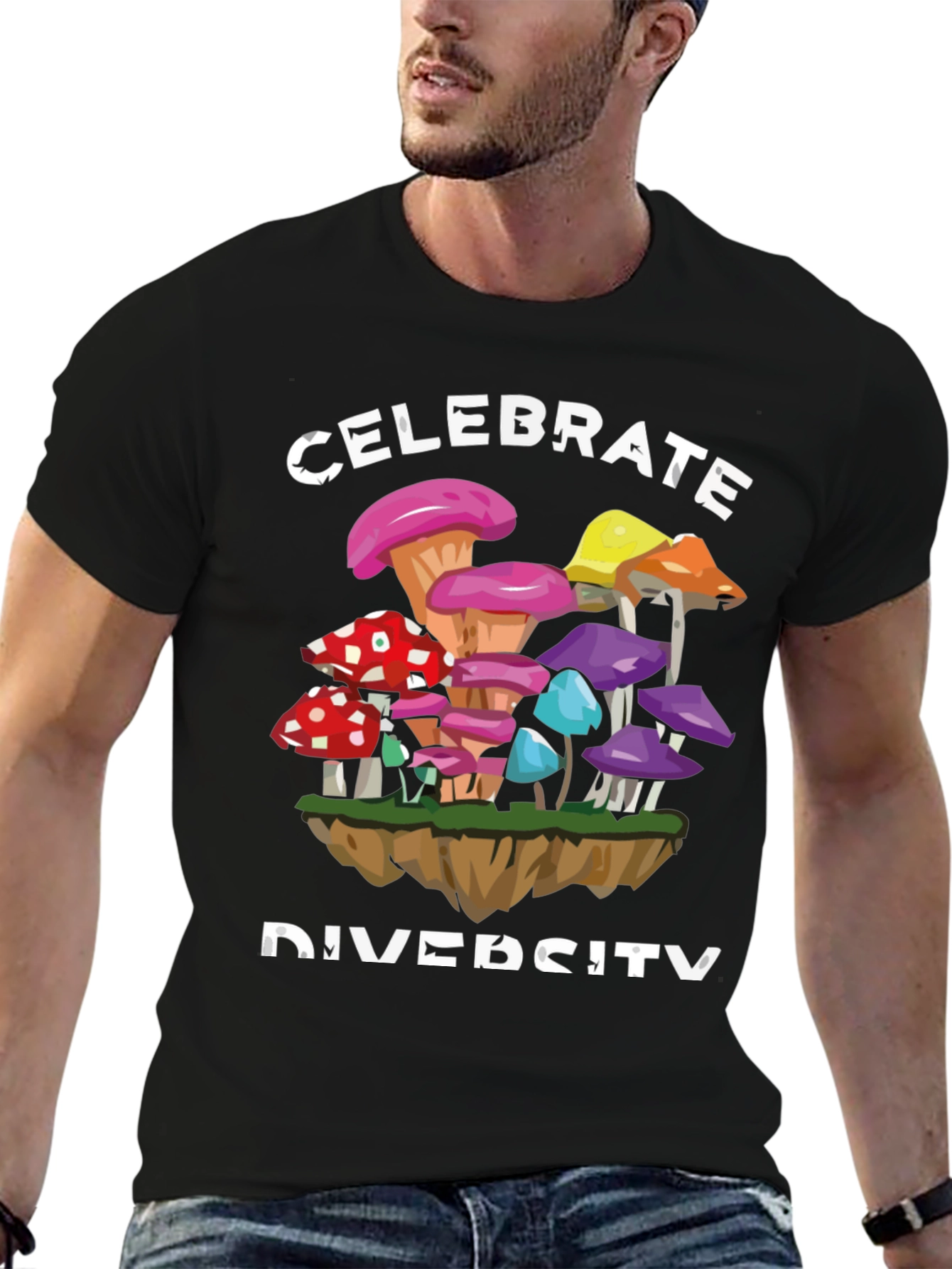 Black Celebrate Diversity Graphic Tee view 6